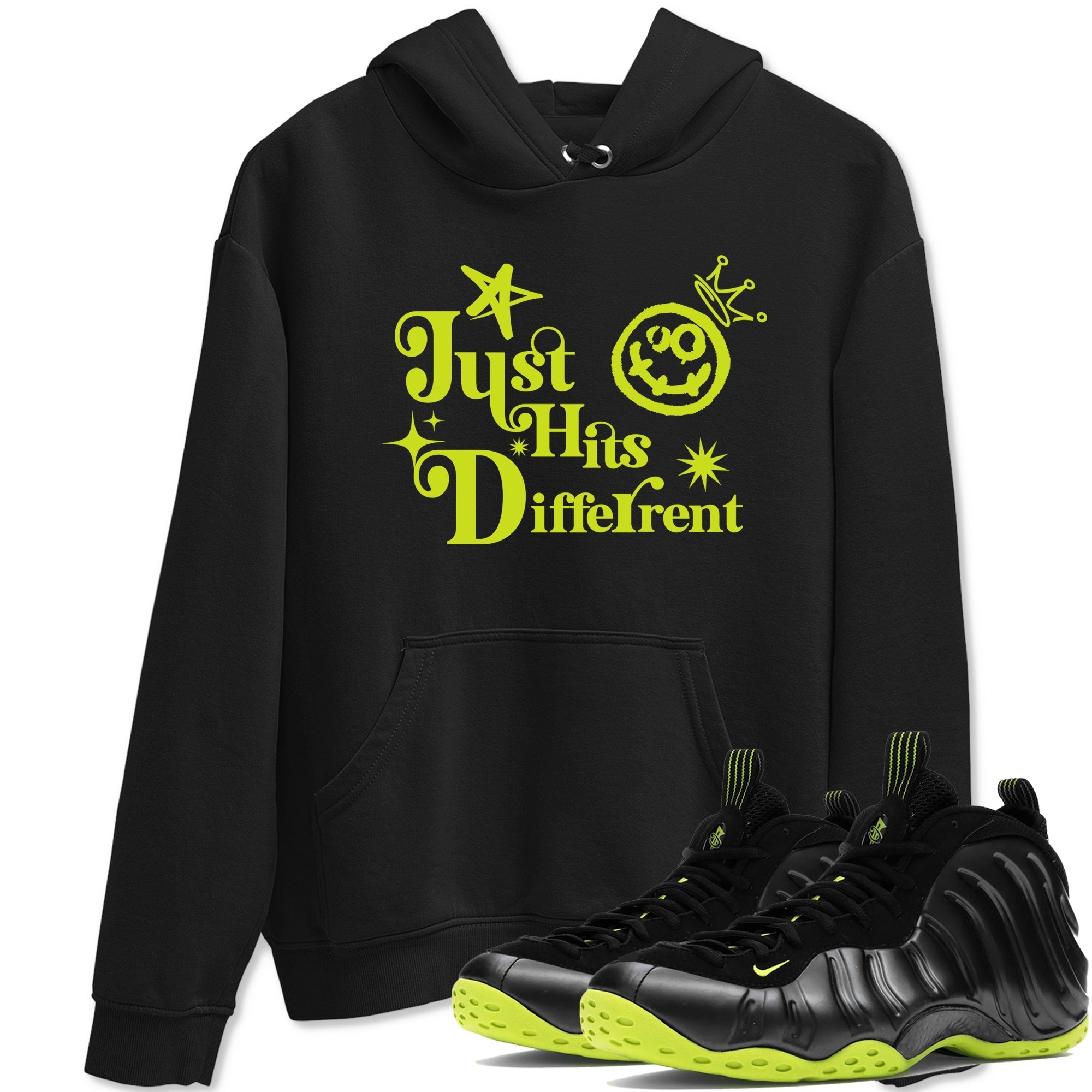 Just Hits Different snkmatch Tees - Air Foamposite One Black Volt
