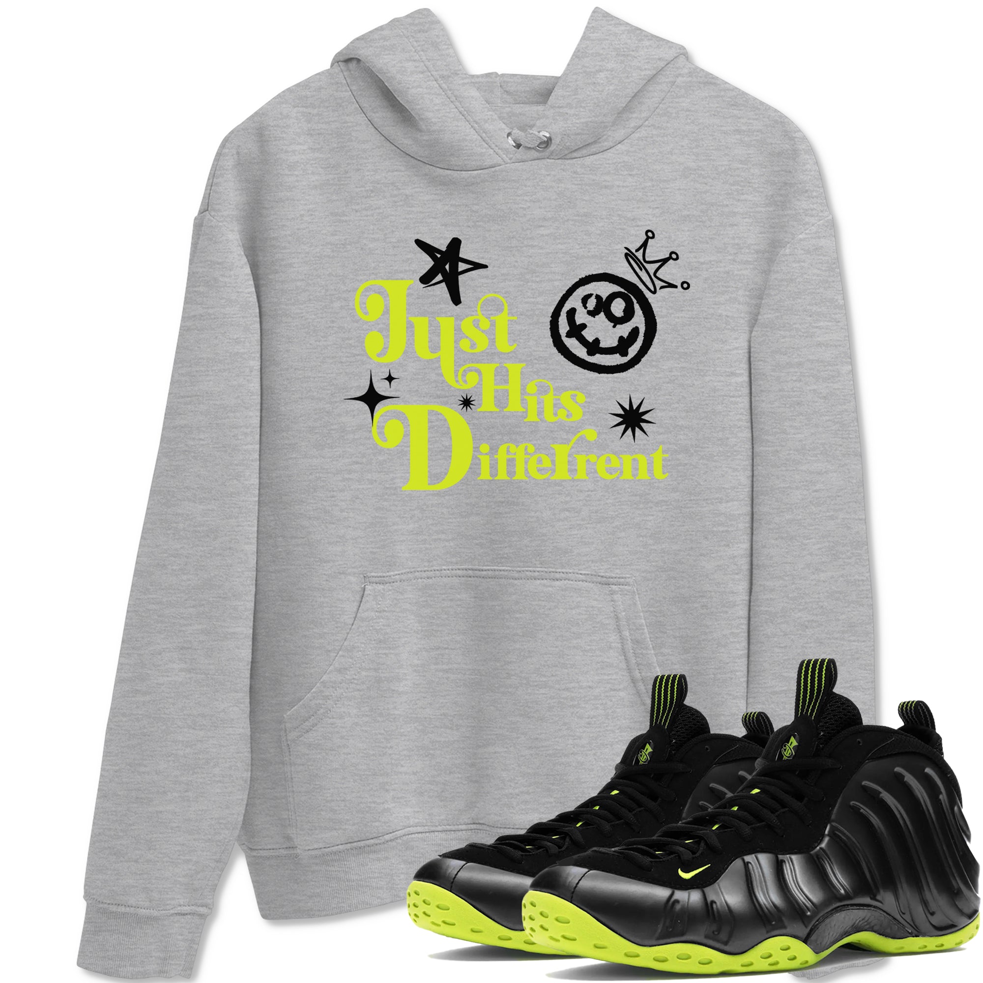 Just Hits Different snkmatch Tees - Air Foamposite One Black Volt