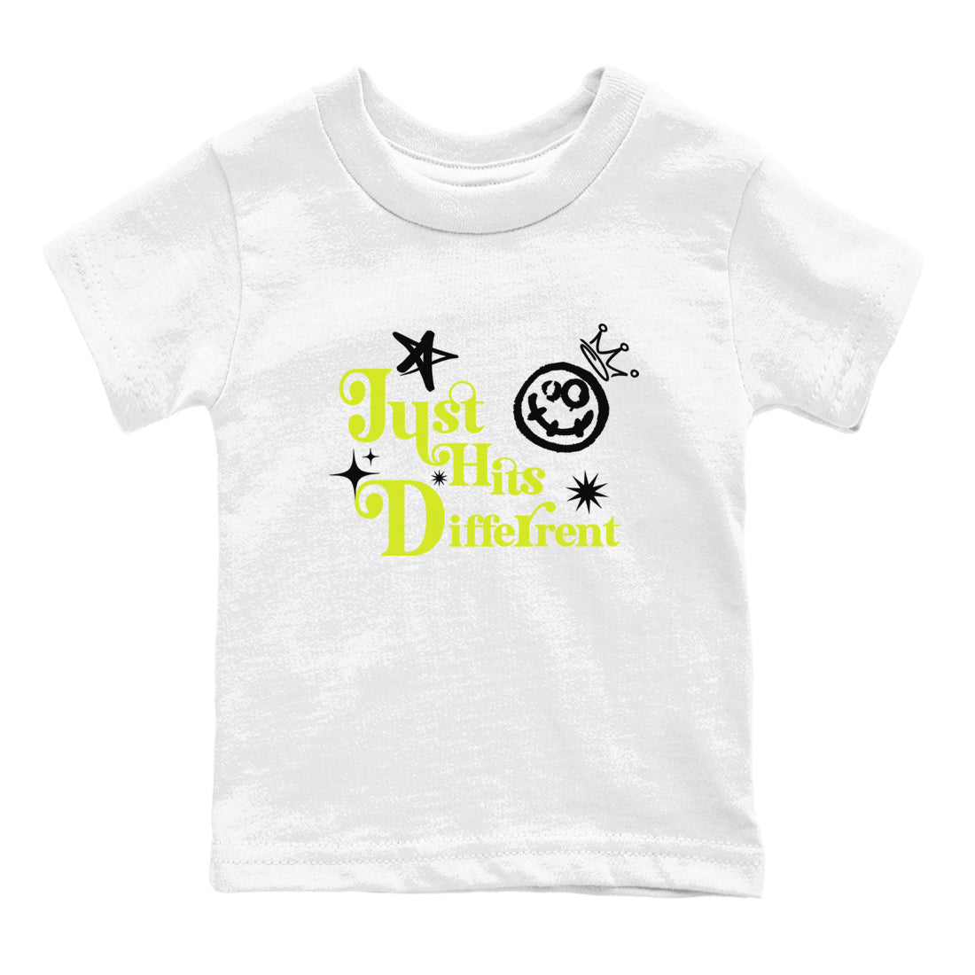 Just Hits Different snkmatch Tees Kids - Air Foamposite One Black Volt