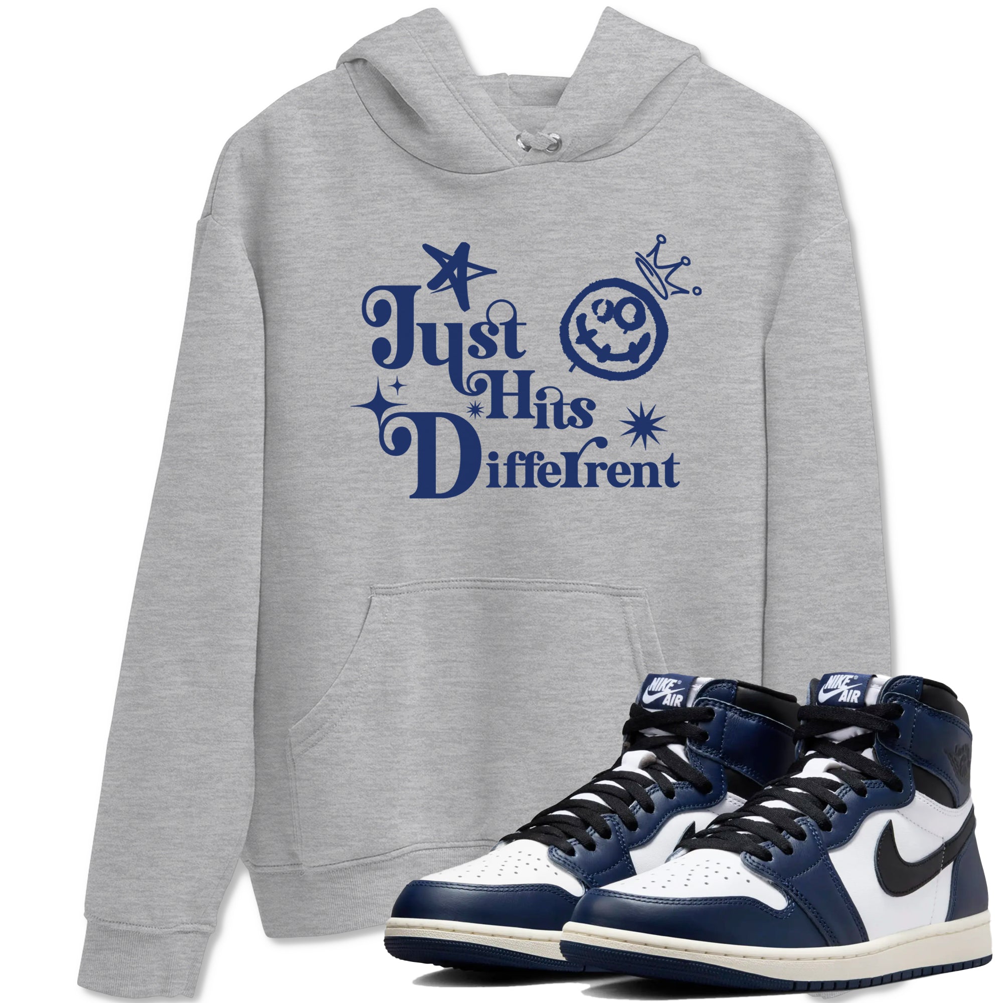 Just Hits Different snkmatch Tees - Air Jordan 1 Midnight Navy