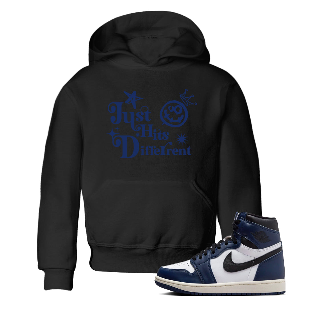 Just Hits Different snkmatch Tees Kids - Air Jordan 1 Midnight Navy