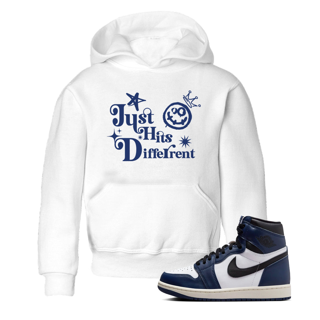 Just Hits Different snkmatch Tees Kids - Air Jordan 1 Midnight Navy