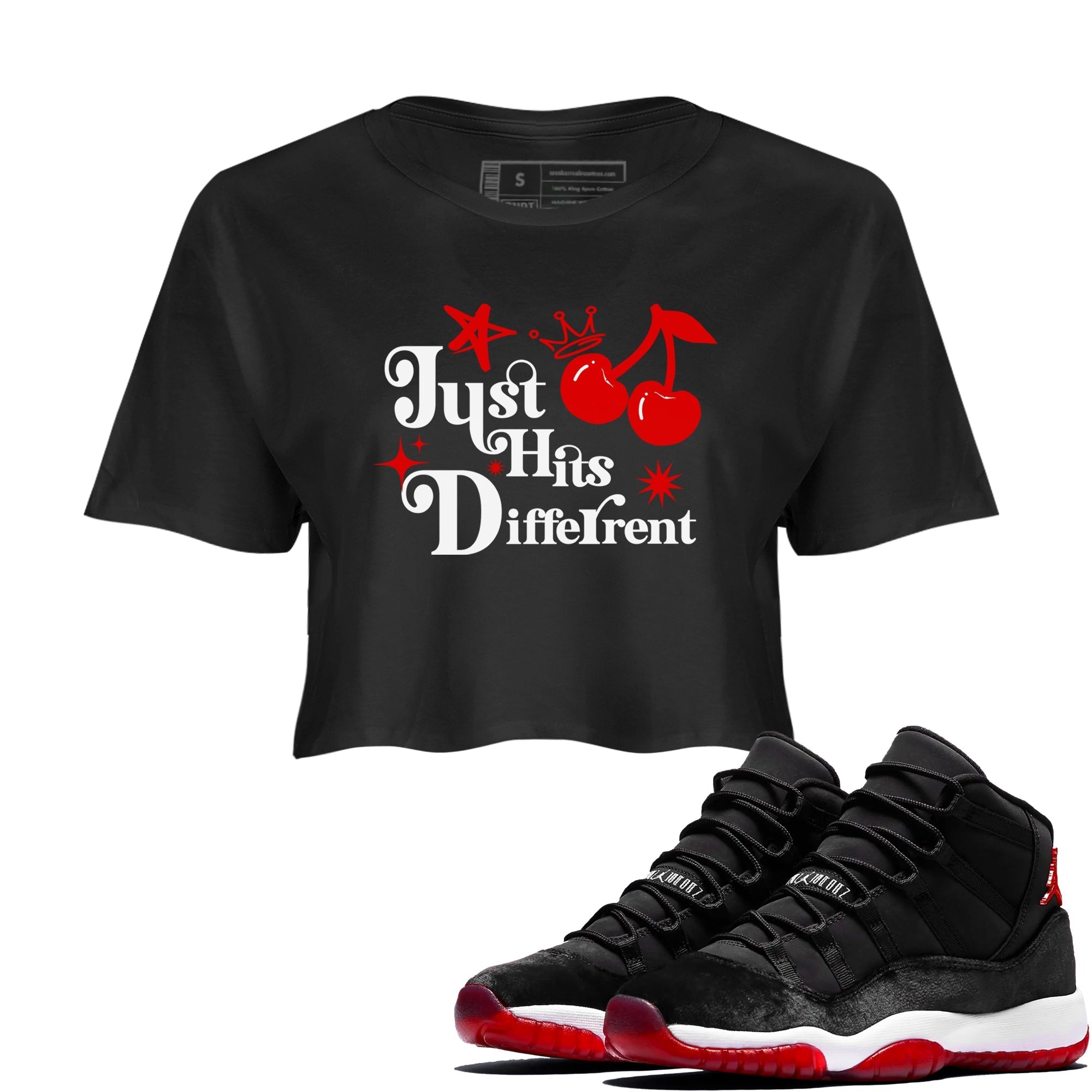 Just Hits Different snkmatch Women's Top - Air Jordan 11 Bred Velvet