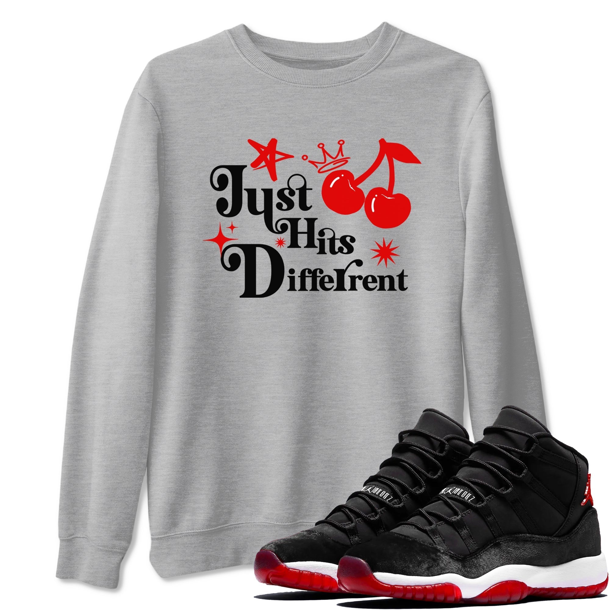 Just Hits Different snkmatch Tees - Air Jordan 11 Bred Velvet