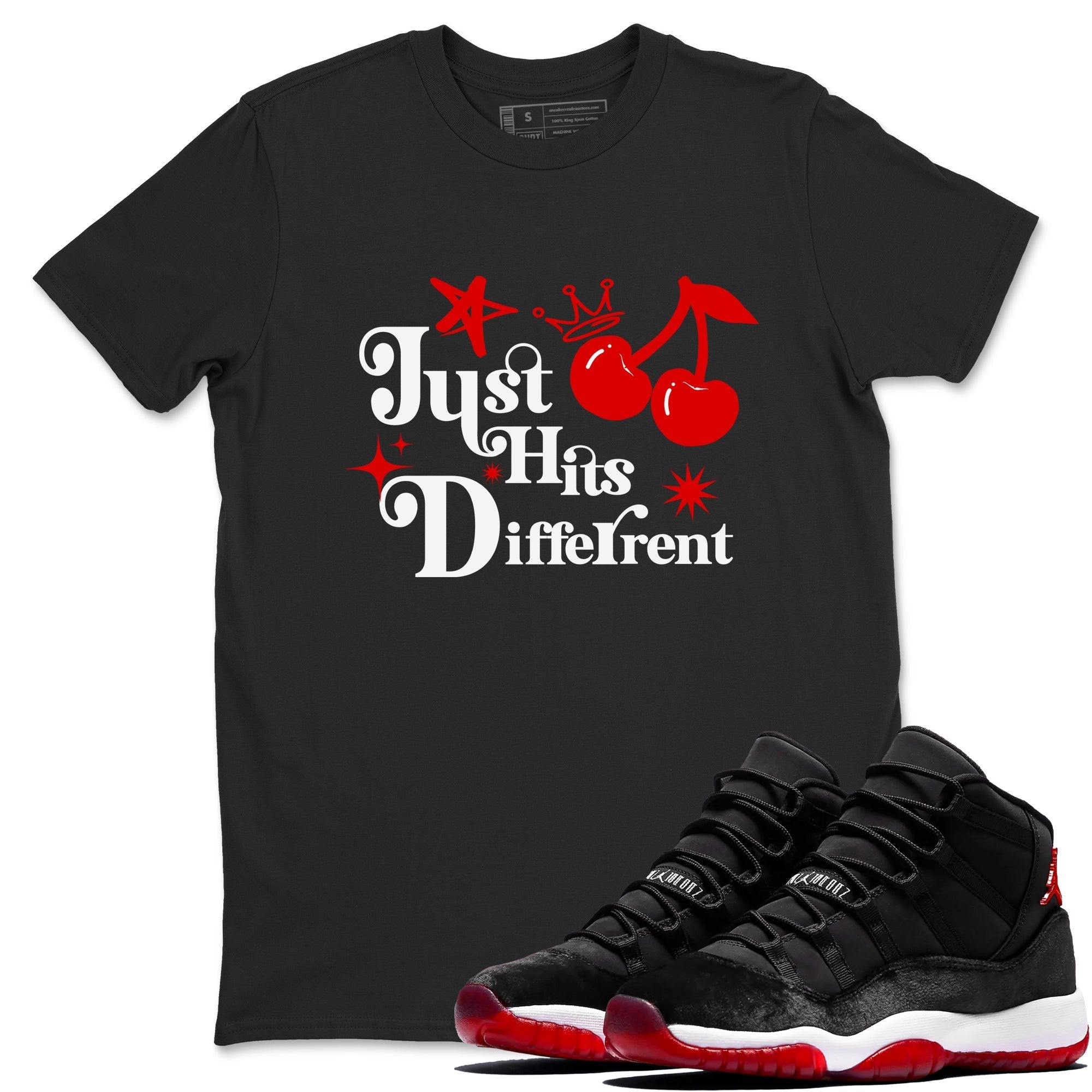 Just Hits Different snkmatch Tees - Air Jordan 11 Bred Velvet