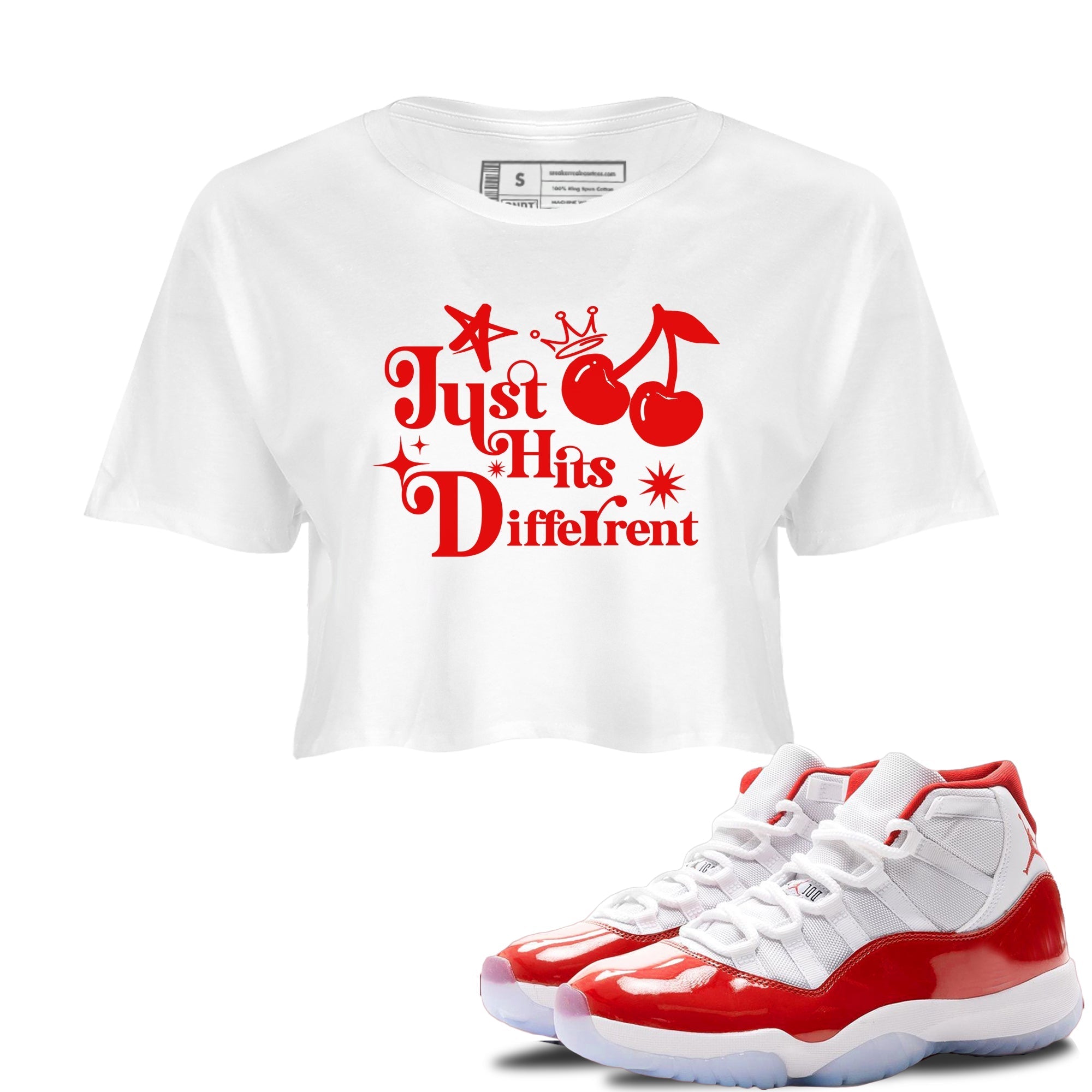 Just Hits Different snkmatch Women's Top - Air Jordan 11 Cherry