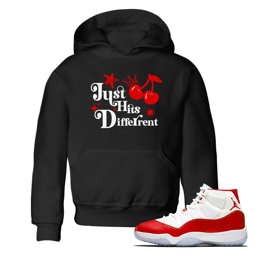 Just Hits Different snkmatch Tees Kids - Air Jordan 11 Cherry