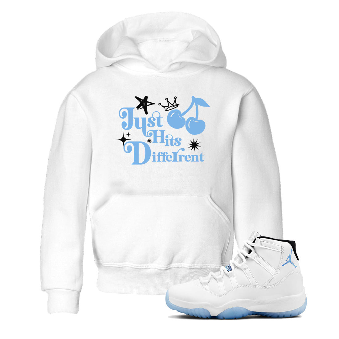 Just Hits Different snkmatch Tees Kids - Air Jordan 11 Legend Blue