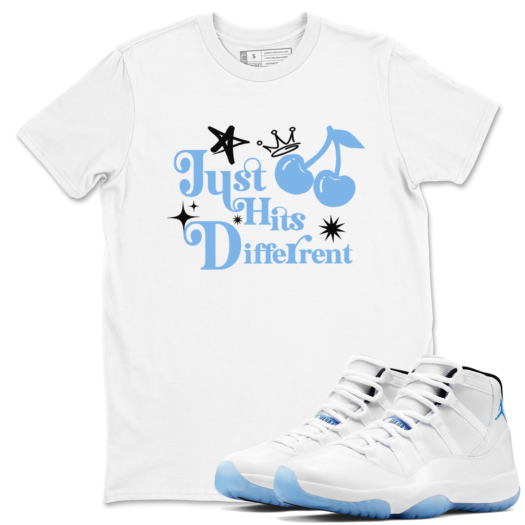 Just Hits Different snkmatch Tees - Air Jordan 11 Legend Blue