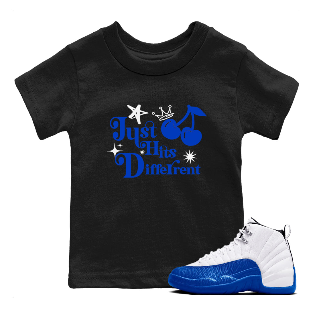 Just Hits Different snkmatch Tees Kids - Air Jordan 12 Blueberry