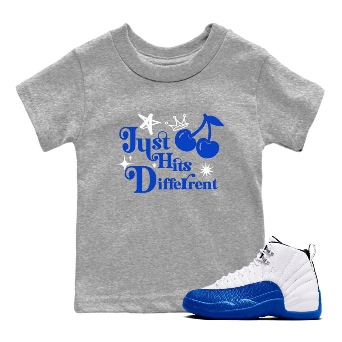 Just Hits Different snkmatch Tees Kids - Air Jordan 12 Blueberry