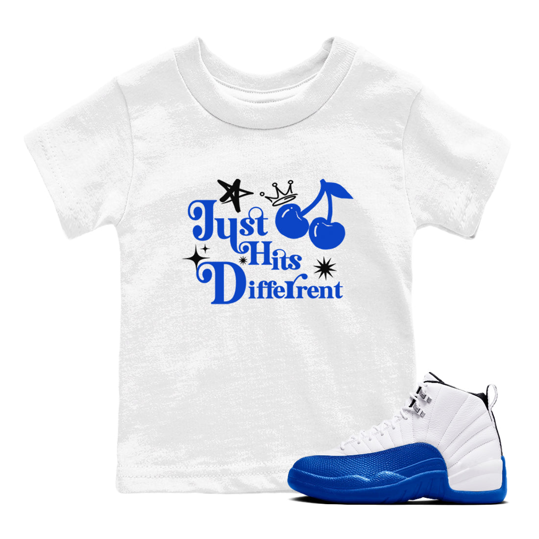 Just Hits Different snkmatch Tees Kids - Air Jordan 12 Blueberry