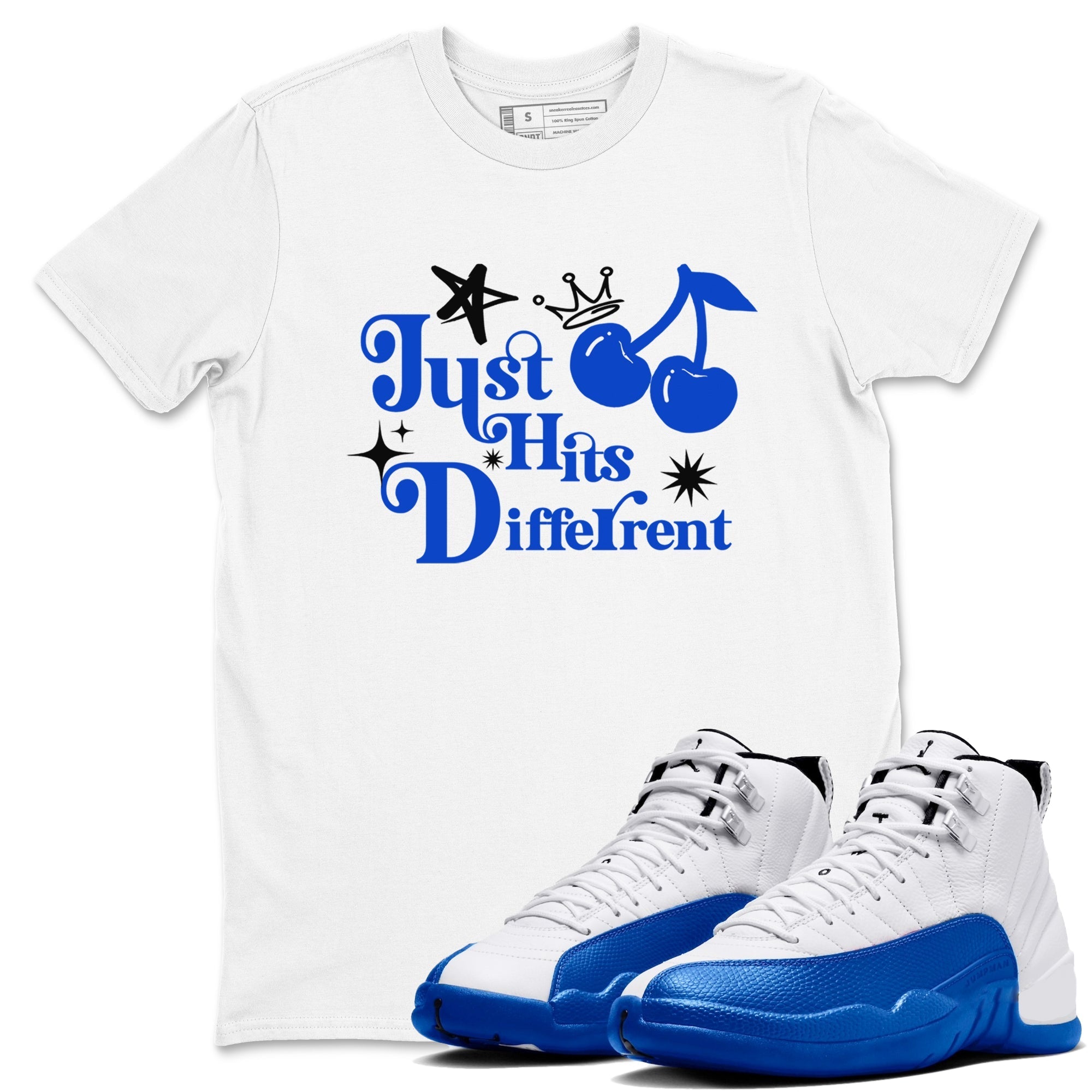 Just Hits Different snkmatch Tees - Air Jordan 12 Blueberry