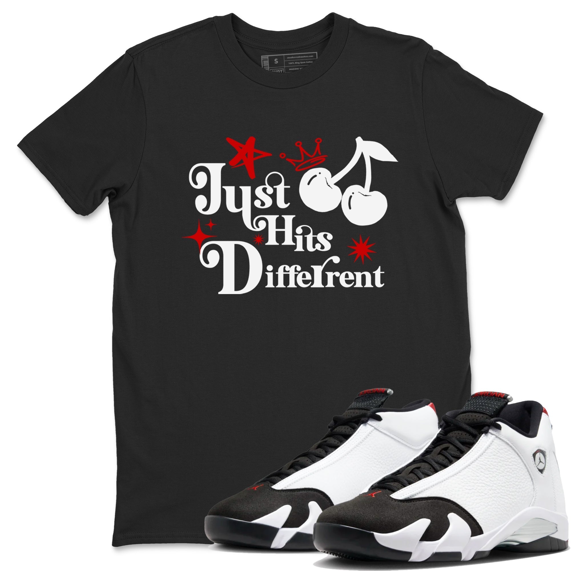 Just Hits Different snkmatch Tees - Air Jordan 14 Black Toe
