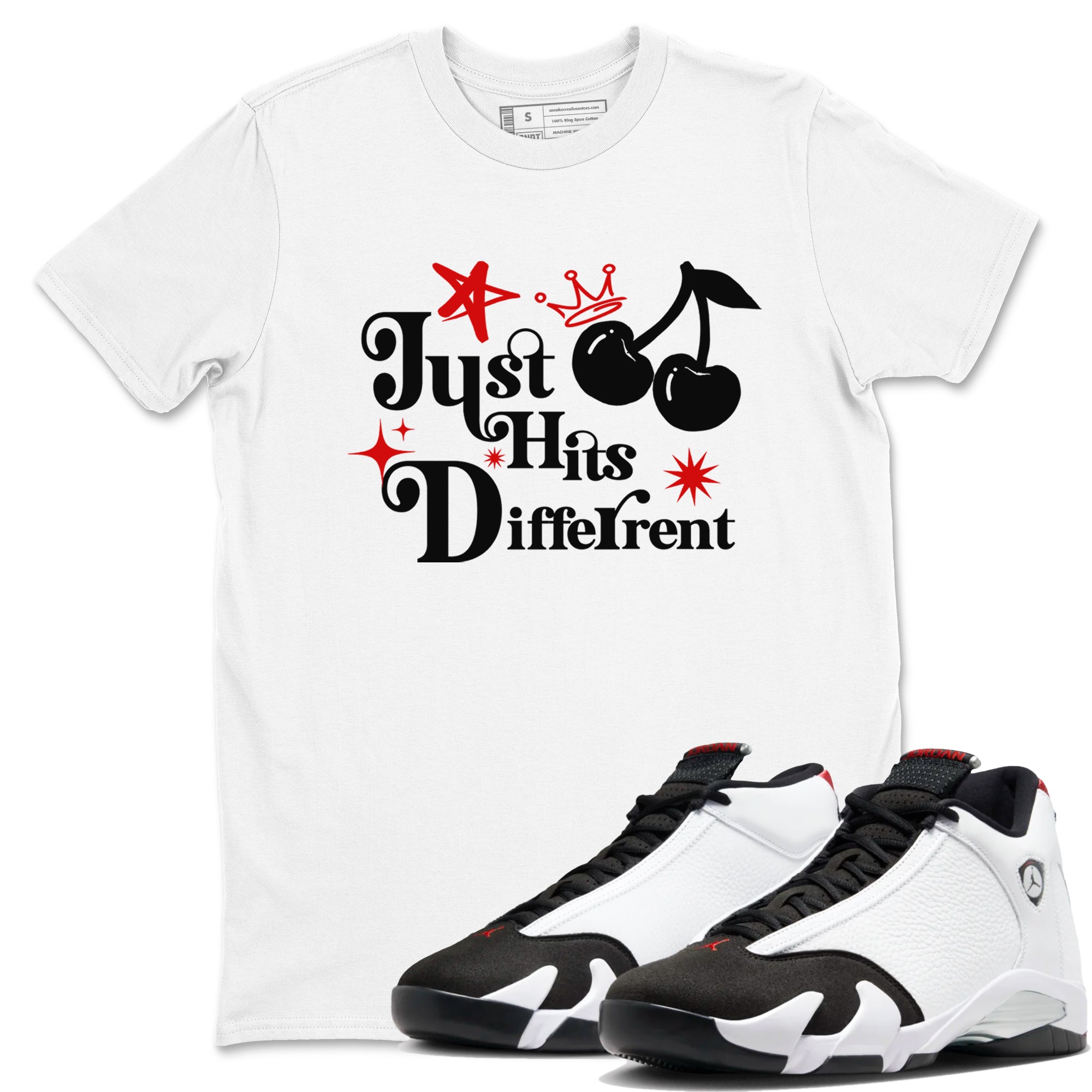Just Hits Different snkmatch Tees - Air Jordan 14 Black Toe