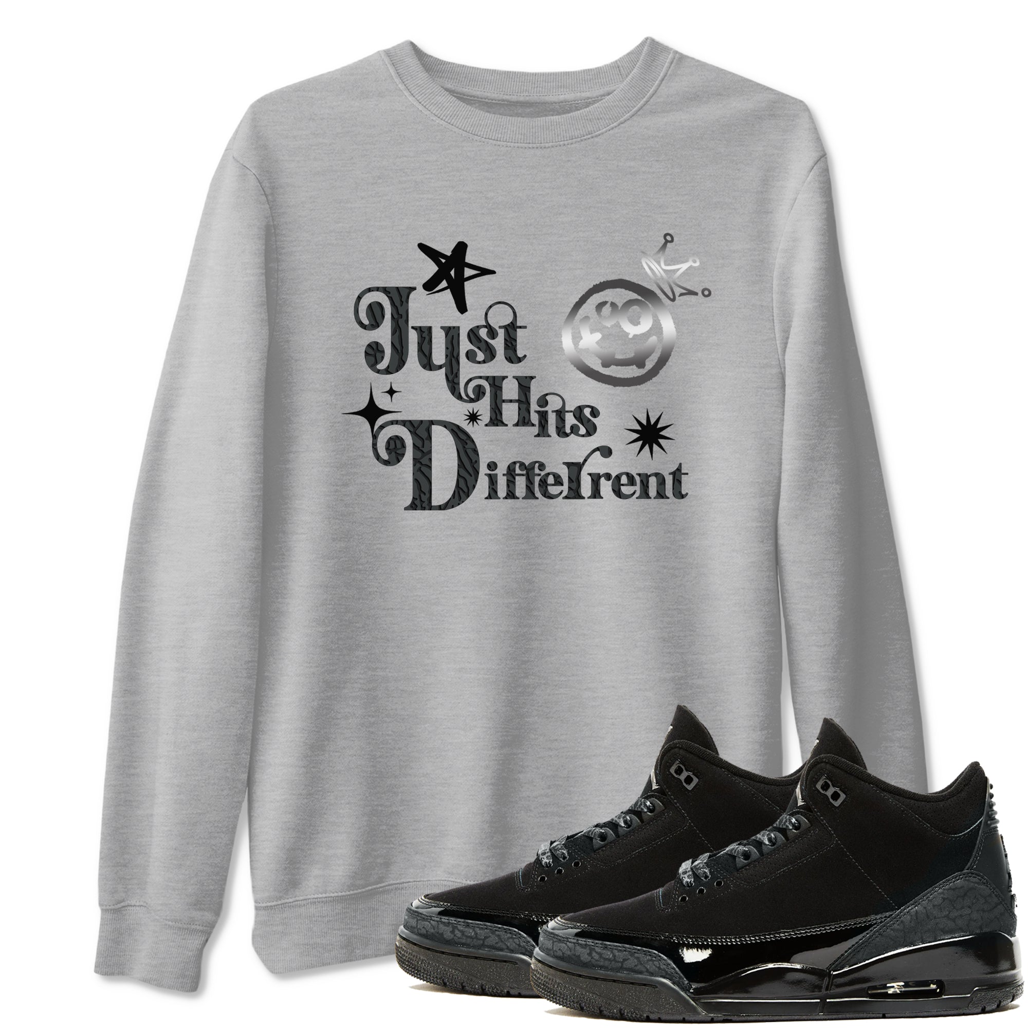 Just Hits Different snkmatch Tees - Air Jordan 3 Black Cat