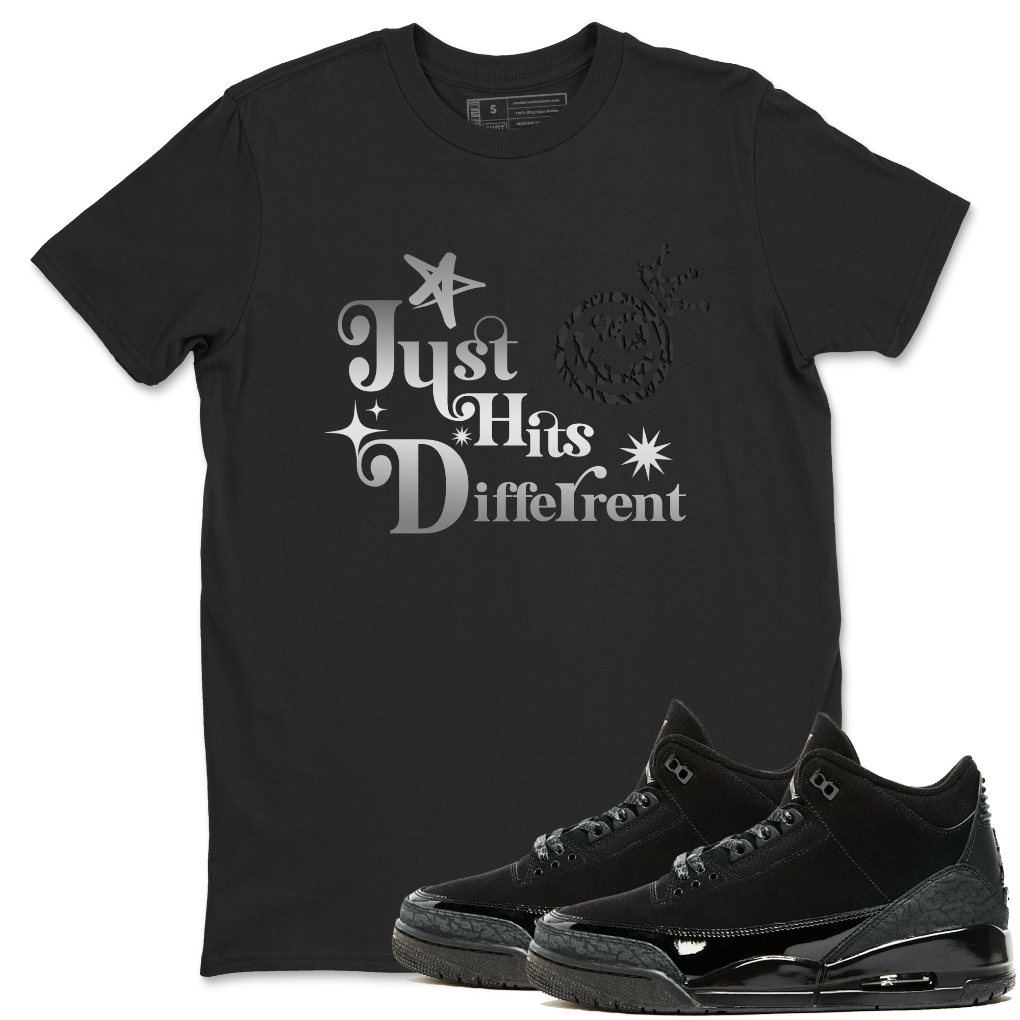 Just Hits Different snkmatch Tees - Air Jordan 3 Black Cat