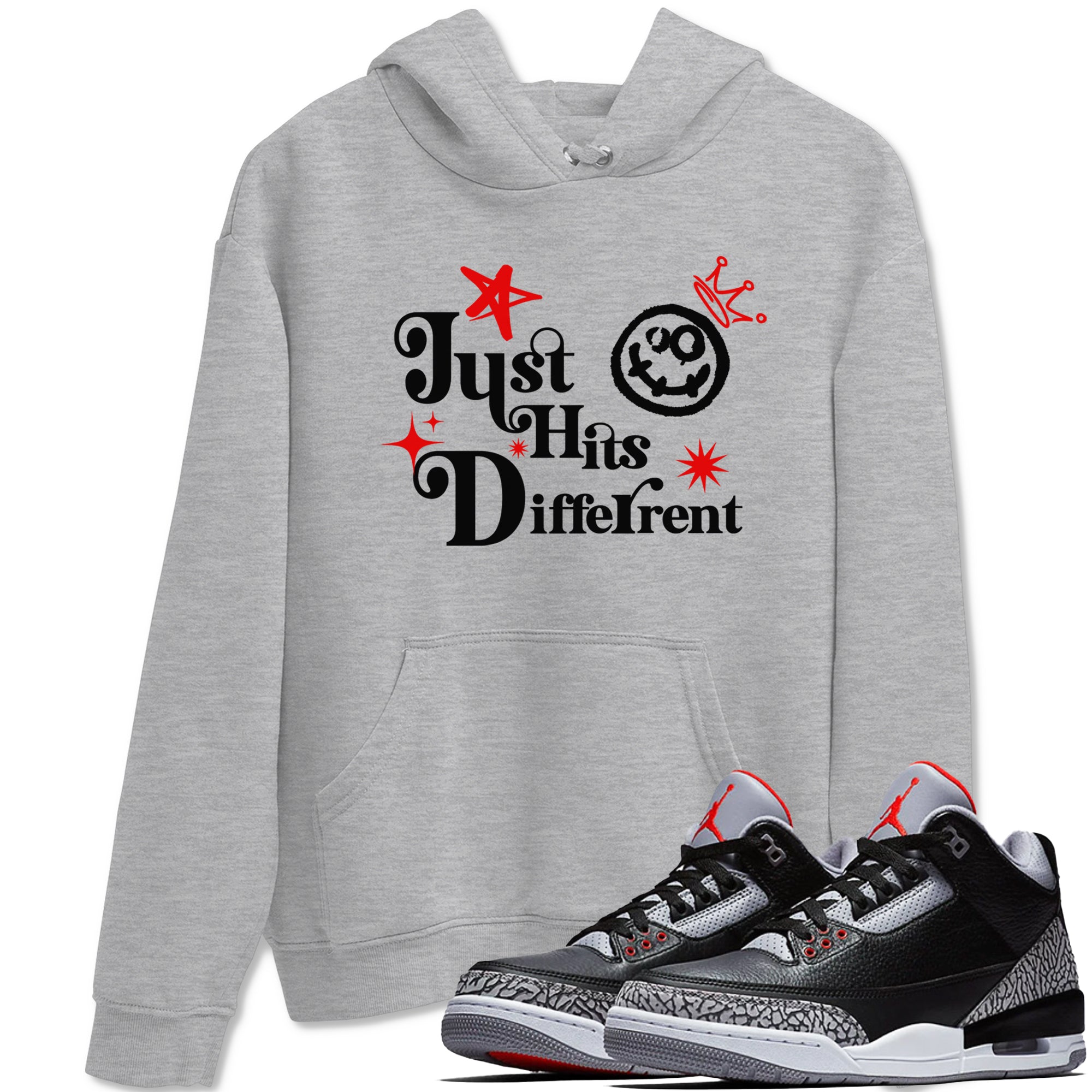 Just Hits Different snkmatch Tees - Air Jordan 3 Black Cement