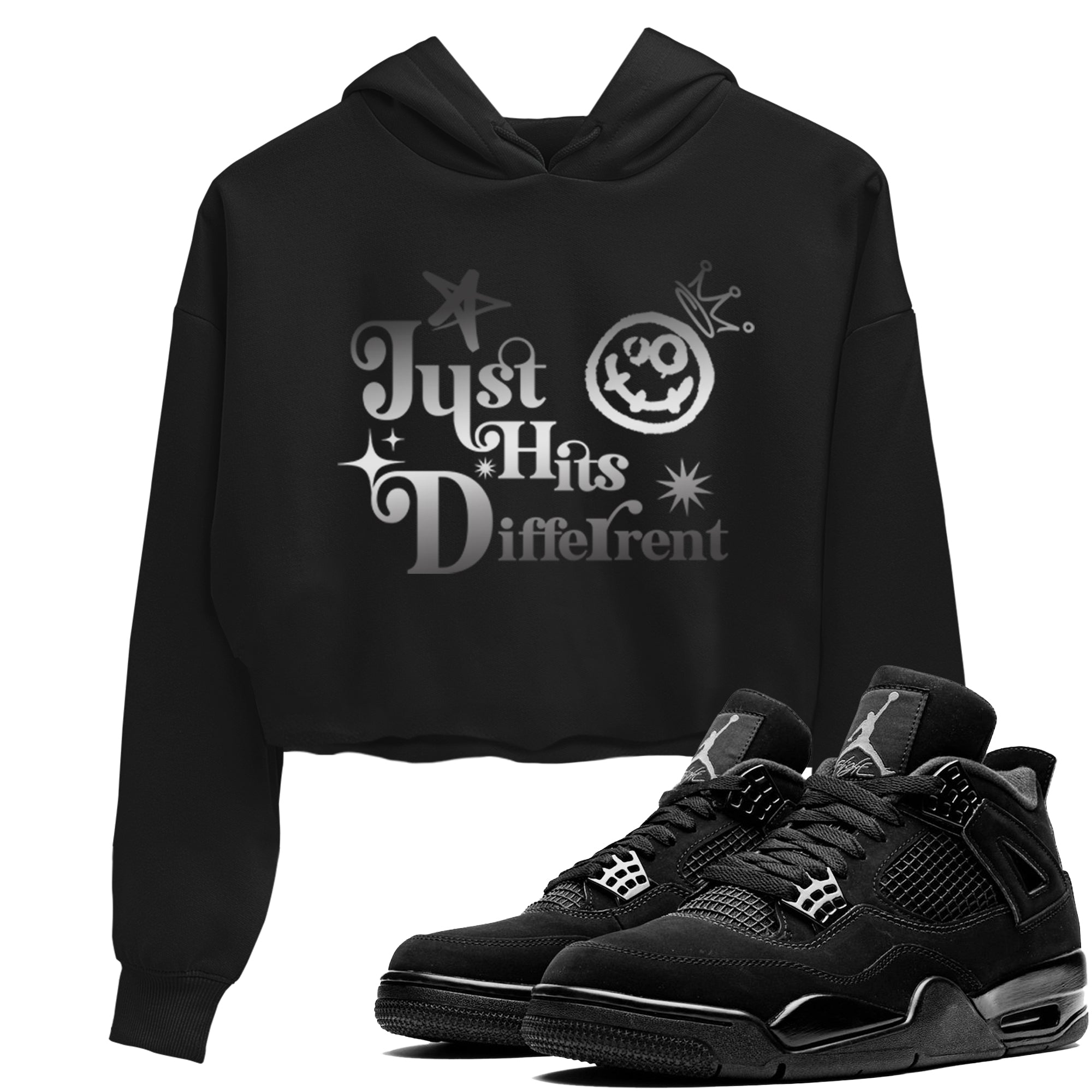 Just Hits Different snkmatch Women's Top - Air Jordan 4 Black Cat