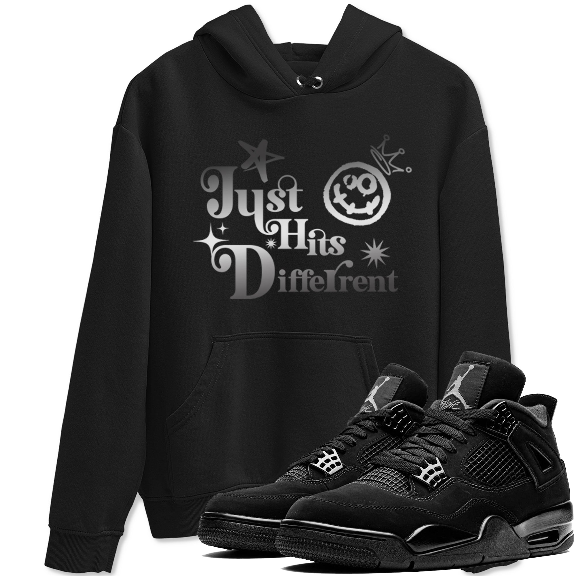 Just Hits Different snkmatch Tees - Air Jordan 4 Black Cat