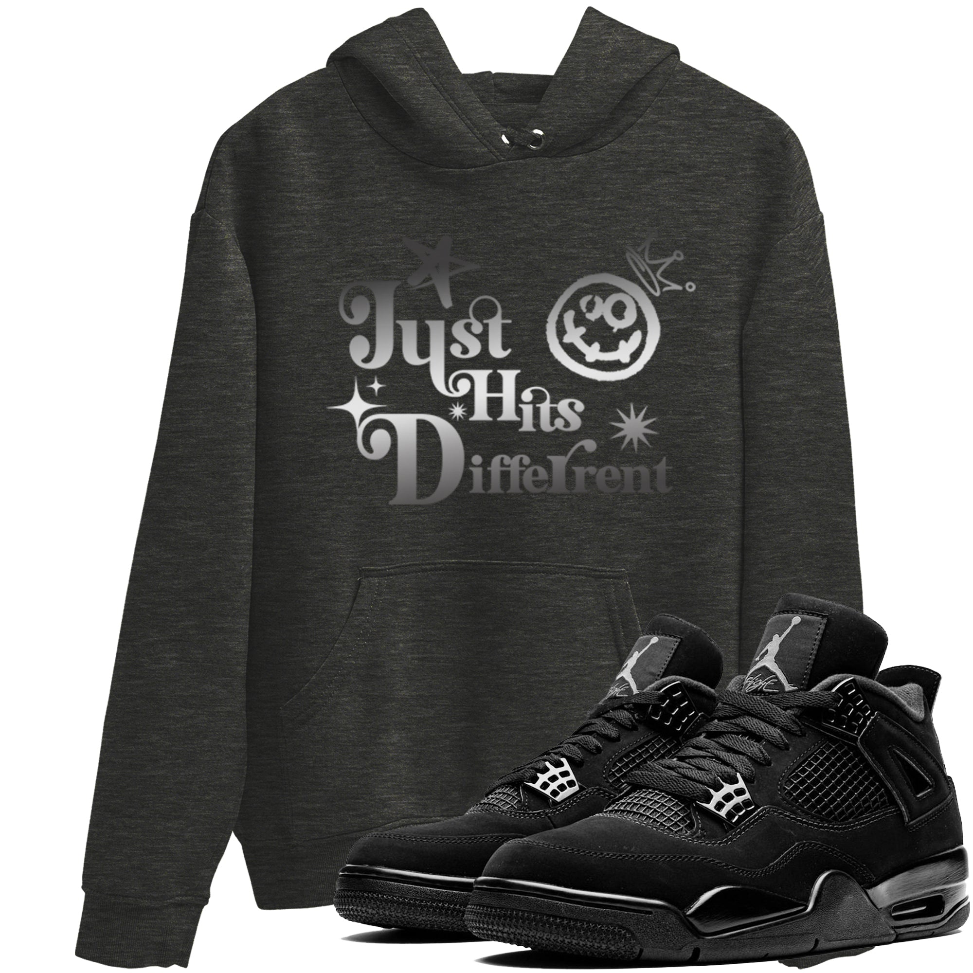 Just Hits Different snkmatch Tees - Air Jordan 4 Black Cat