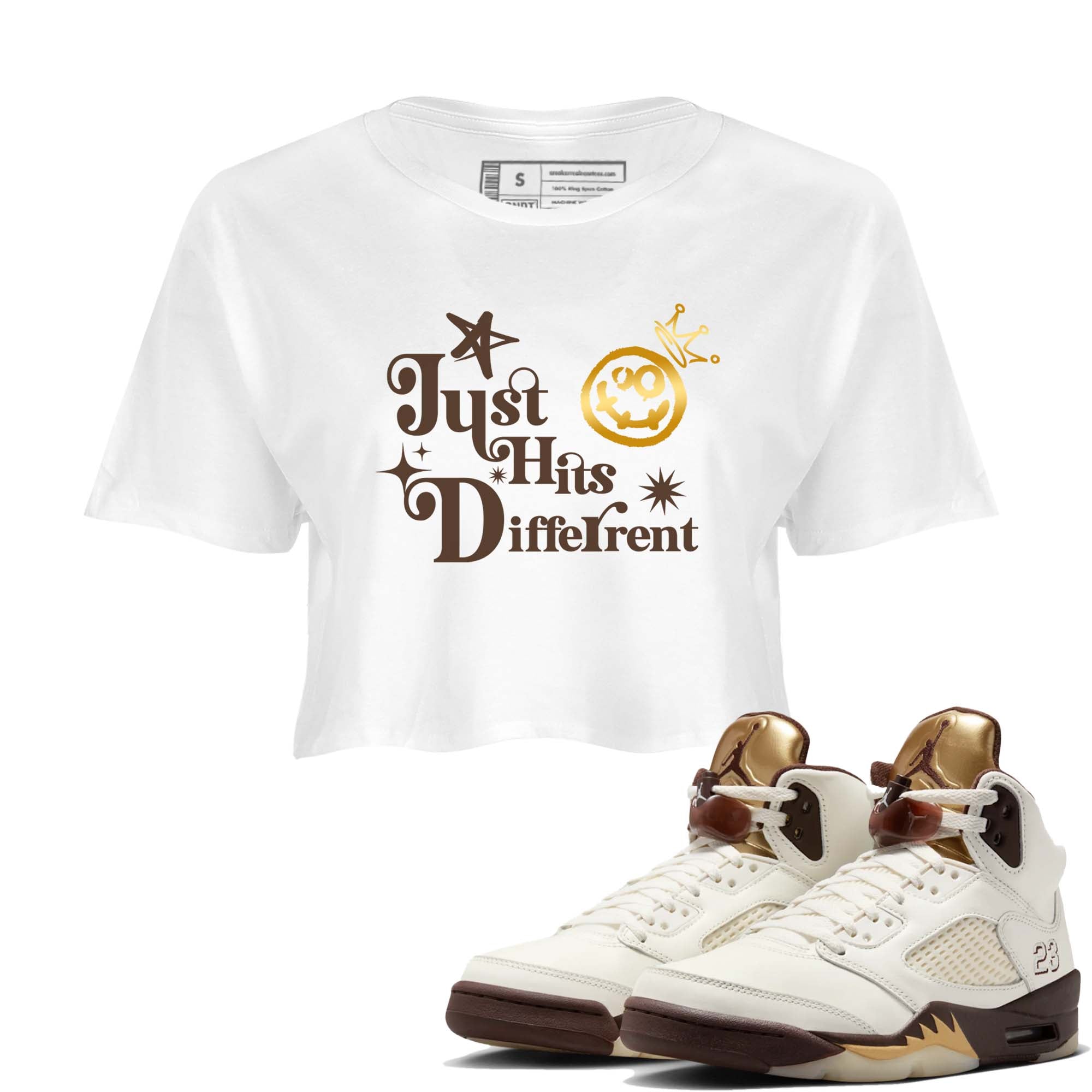 Just Hits Different snkmatch Women's Top - Air Jordan 5 Golden Ticket