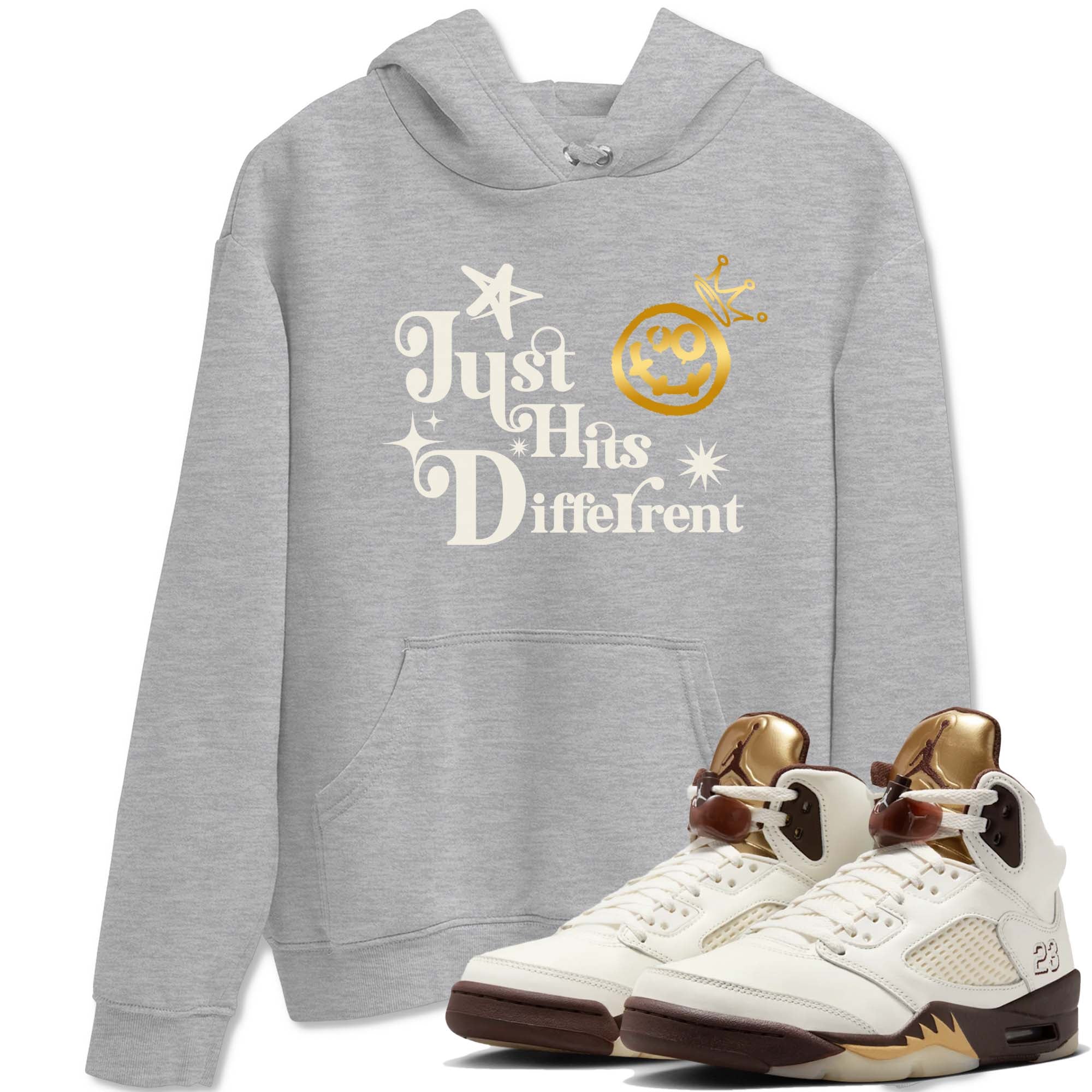 Just Hits Different snkmatch Tees - Air Jordan 5 Golden Ticket