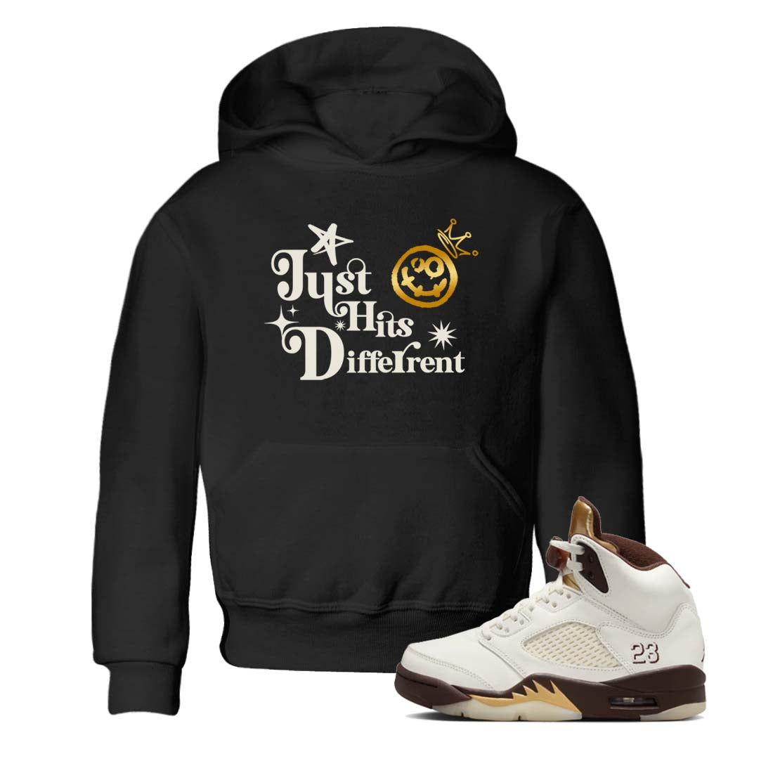 Just Hits Different snkmatch Tees Kids - Air Jordan 5 Golden Ticket