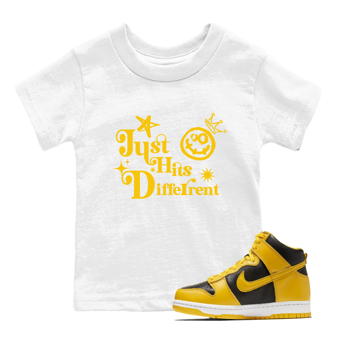 Just Hits Different snkmatch Tees Kids - Dunk High Pollen