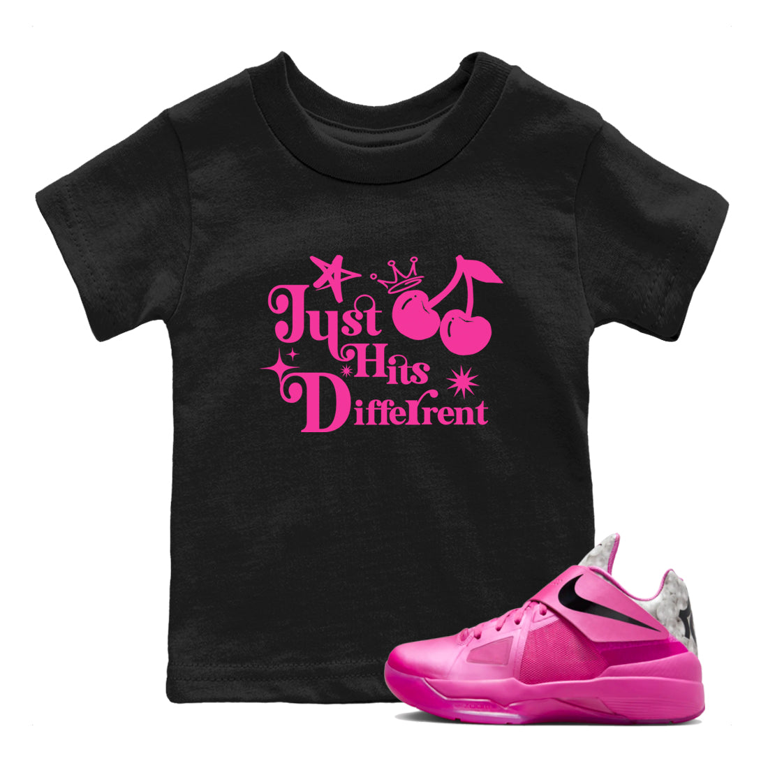 Just Hits Different snkmatch Tees Kids - KD 4 Aunt Pearl