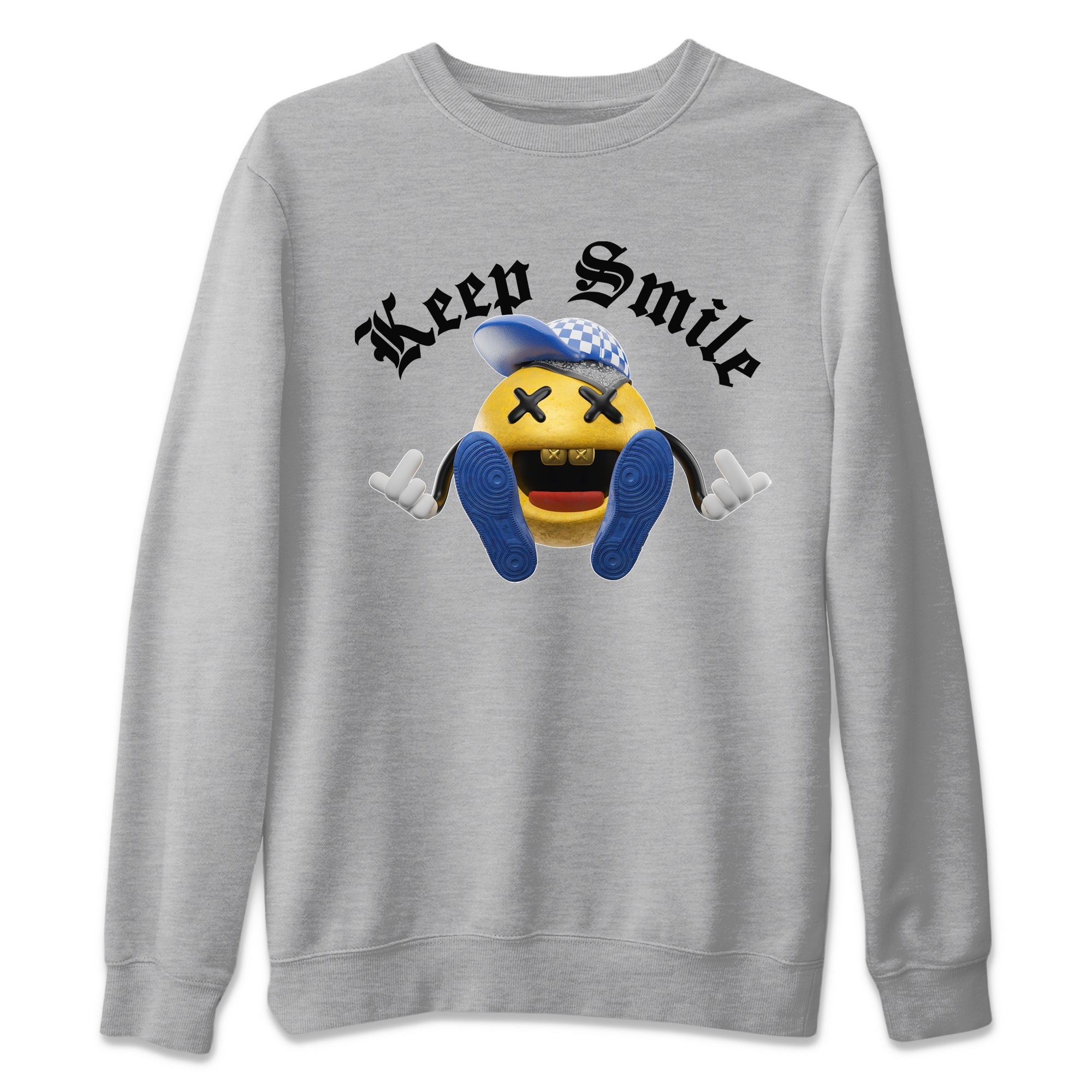Keep Smiling Unisex Tops - Air Jordan 1 Game Royal Varsity Maize