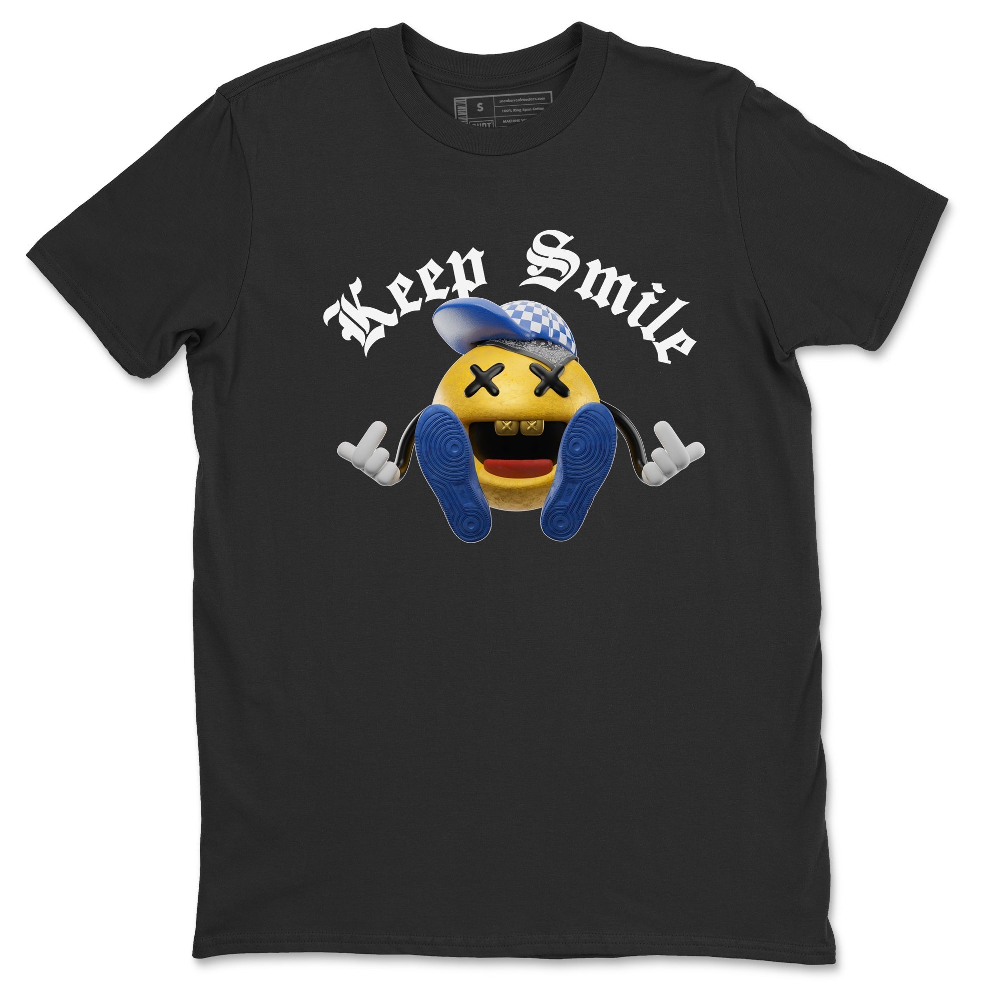 Keep Smiling Unisex Tops - Air Jordan 1 Game Royal Varsity Maize
