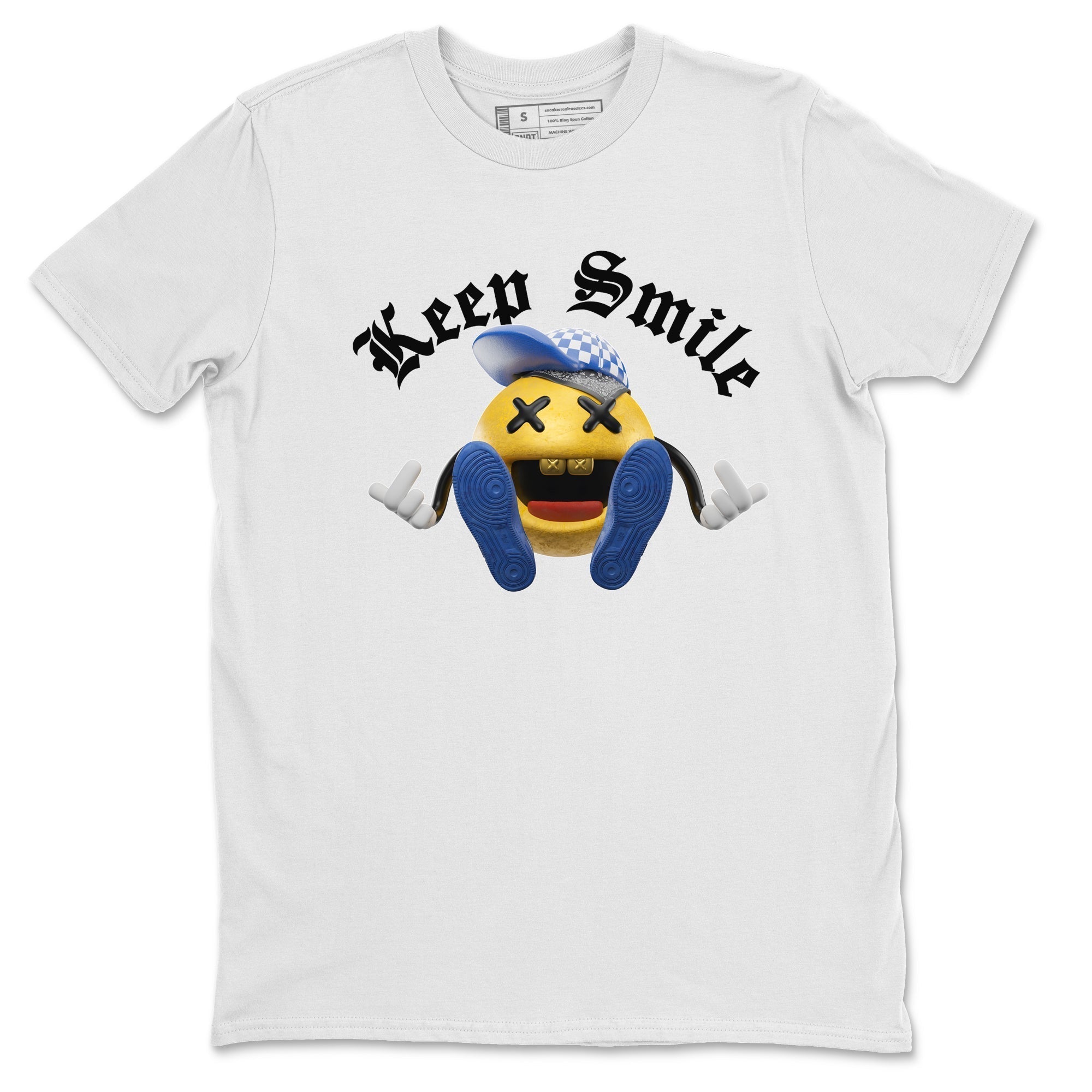 Keep Smiling Unisex Tops - Air Jordan 1 Game Royal Varsity Maize