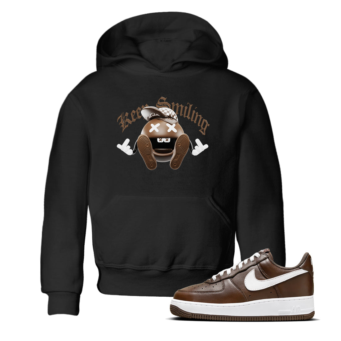 Keep Smiling snkmatch Tee Kids - Air Force 1 Chocolate