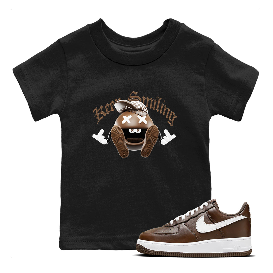 Keep Smiling snkmatch Tee Kids - Air Force 1 Chocolate