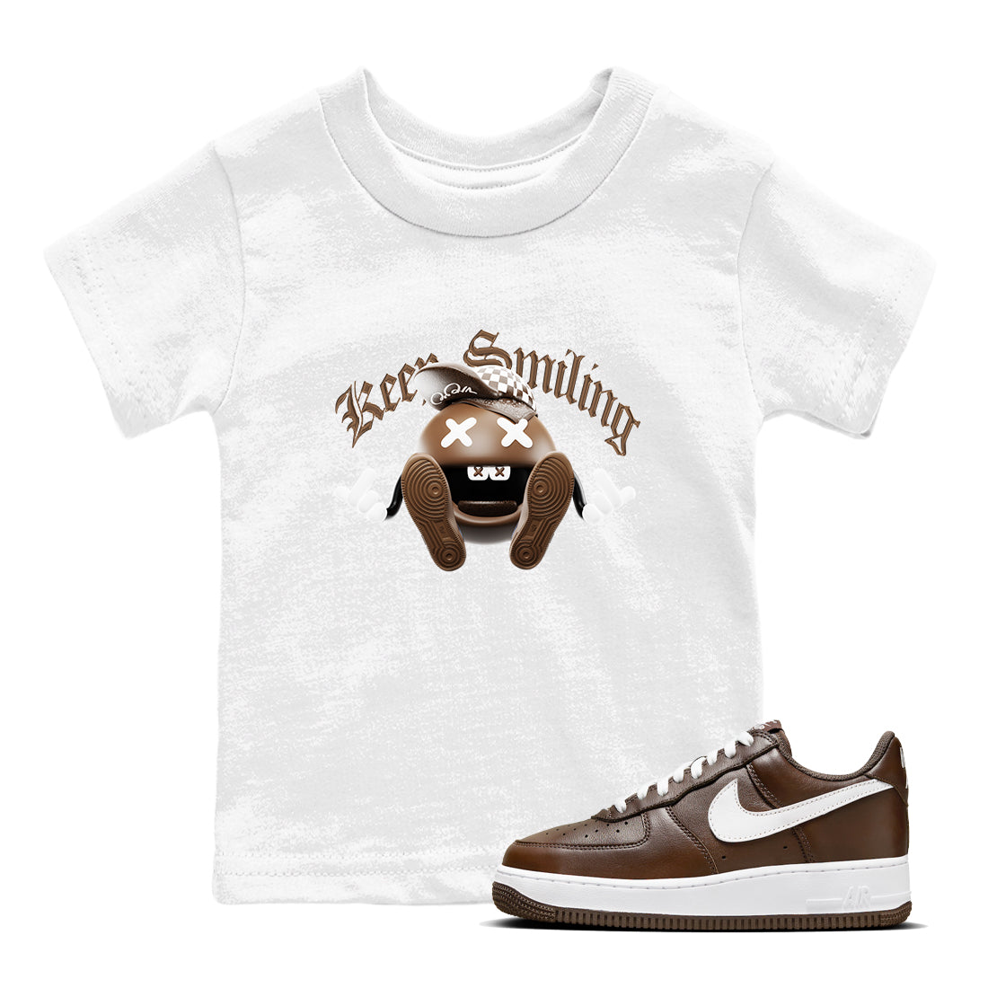 Keep Smiling snkmatch Tee Kids - Air Force 1 Chocolate