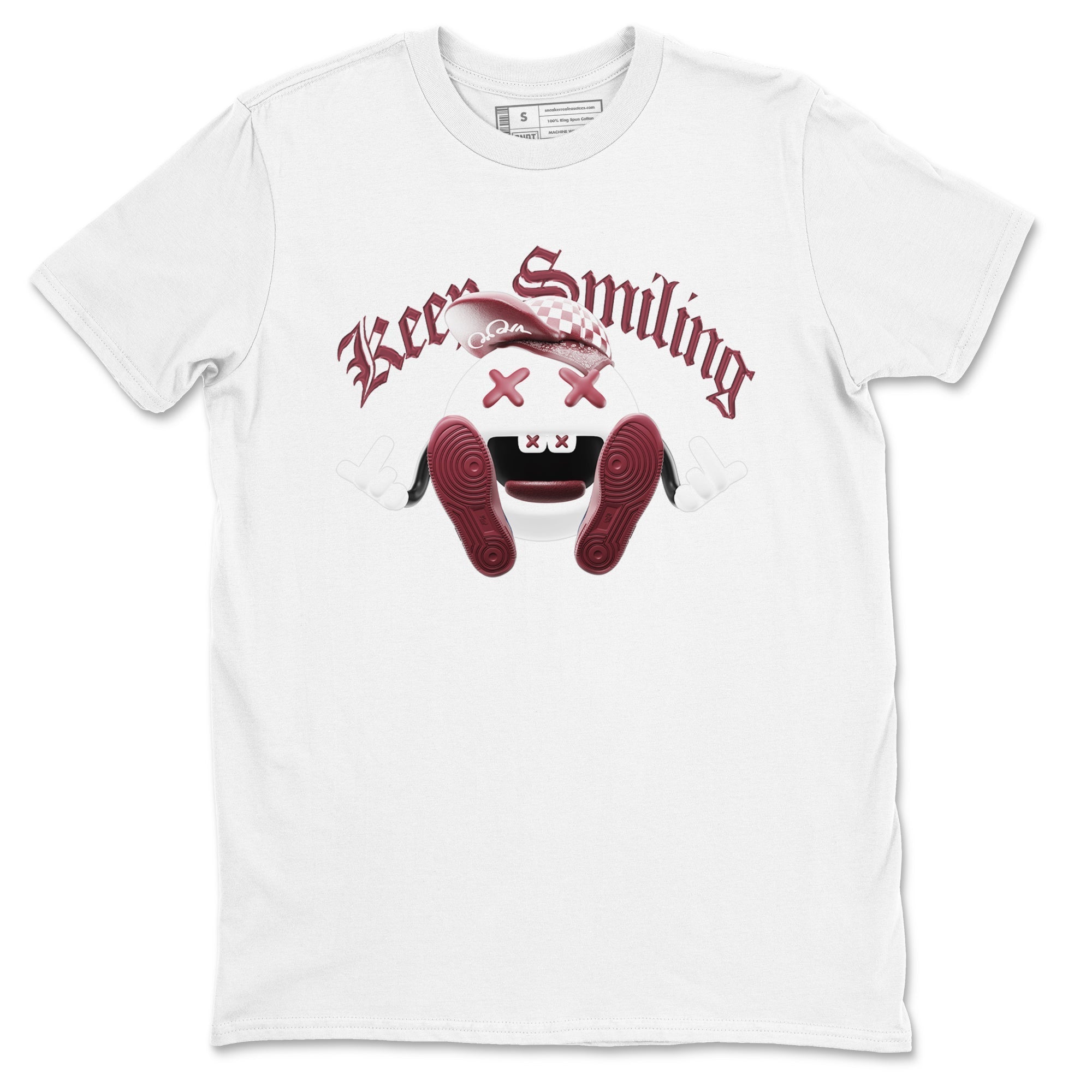 Keep Smiling snkmatch Tee - Air Jordan 1 Metallic Burgundy