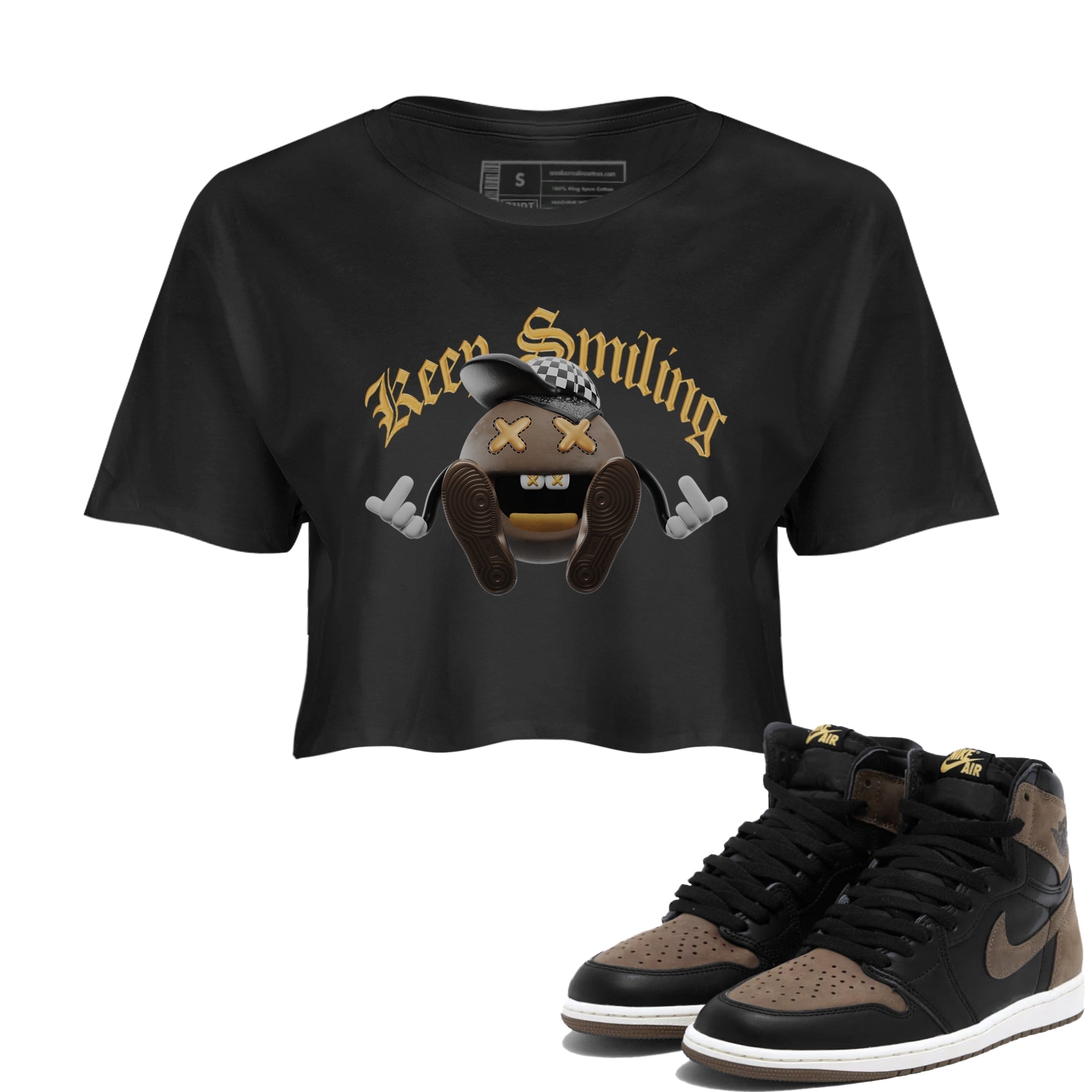 Keep Smiling snkmatch Women's Top - Air Jordan 1 Palomino