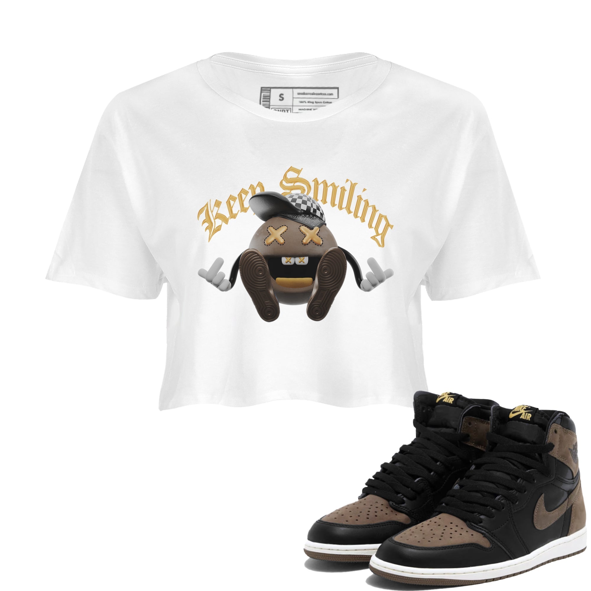 Keep Smiling snkmatch Women's Top - Air Jordan 1 Palomino