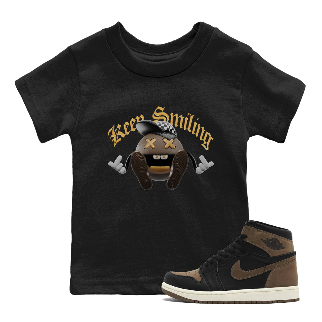 Keep Smiling snkmatch Tee Kids - Air Jordan 1 Palomino