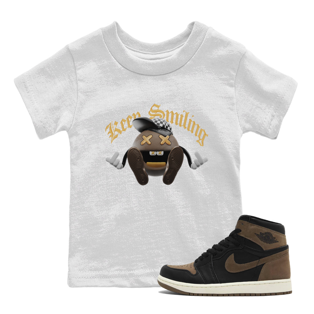 Keep Smiling snkmatch Tee Kids - Air Jordan 1 Palomino