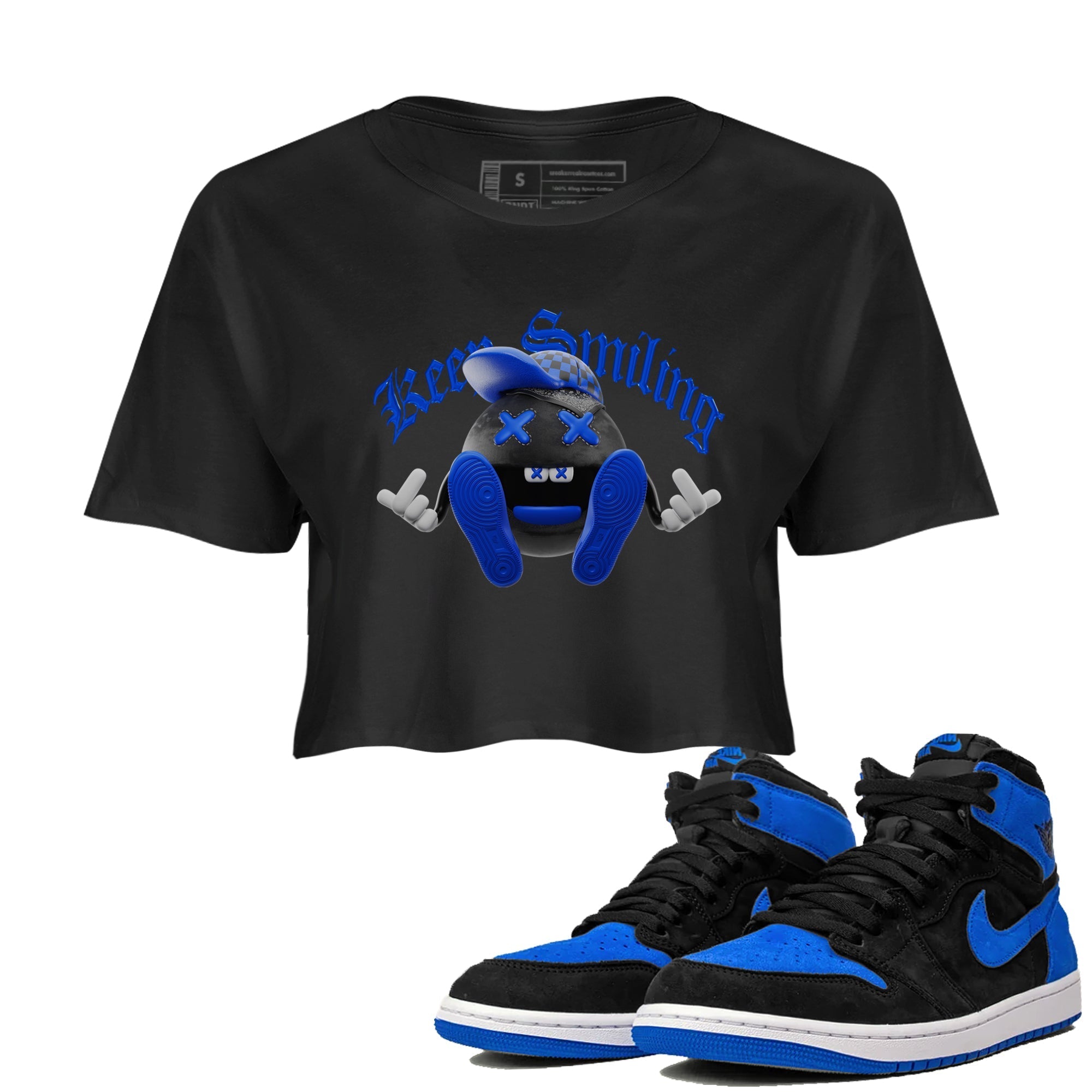 Keep Smiling snkmatch Women's Top - Air Jordan 1 Royal Reimagined