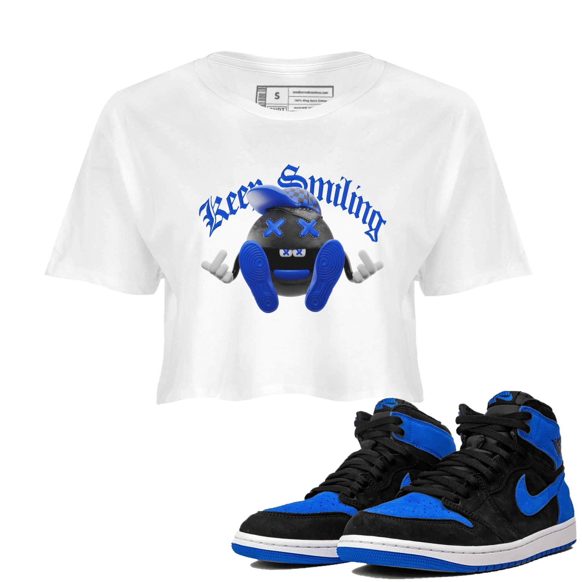 Keep Smiling snkmatch Women's Top - Air Jordan 1 Royal Reimagined