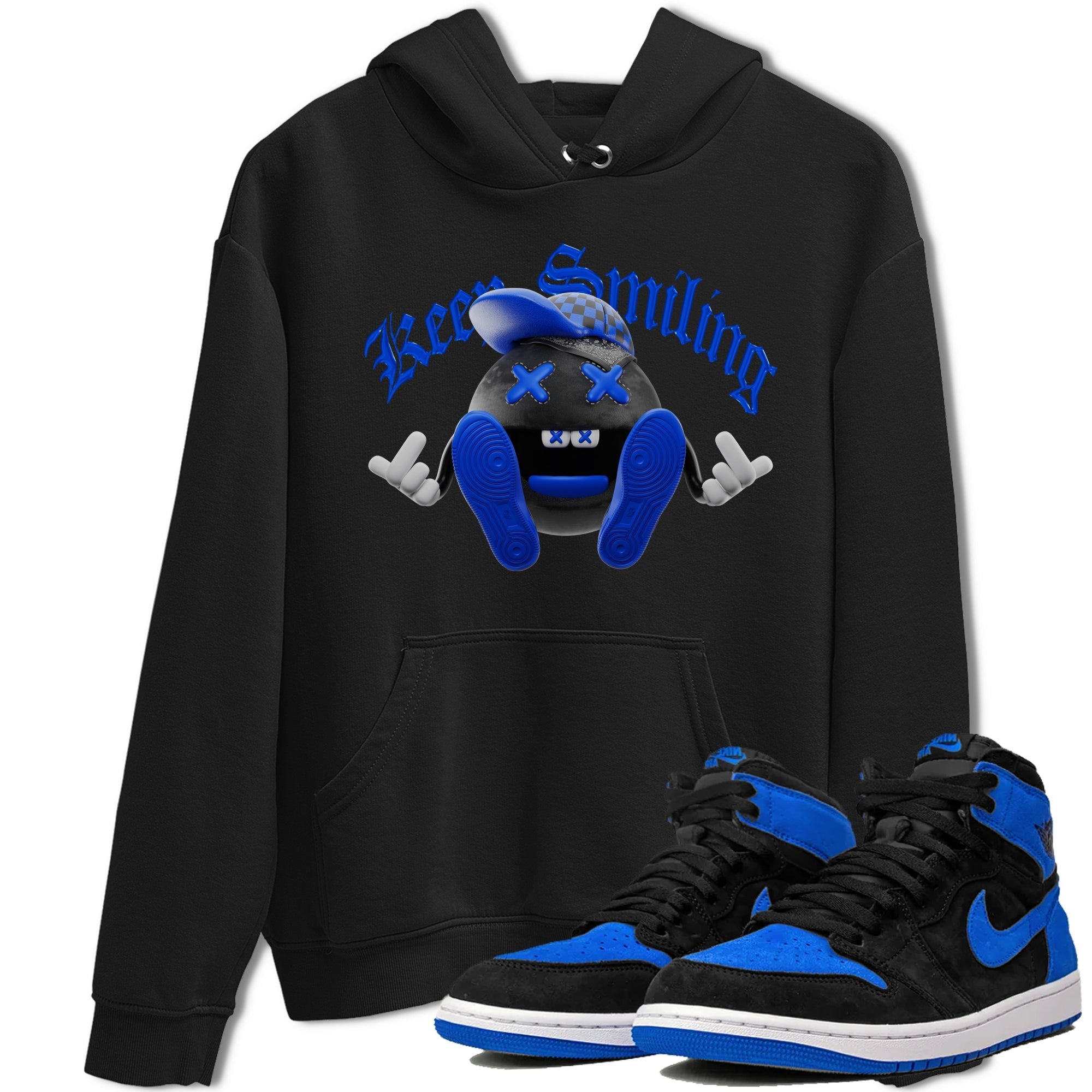 Keep Smiling snkmatch Tee - Air Jordan 1 Royal Reimagined
