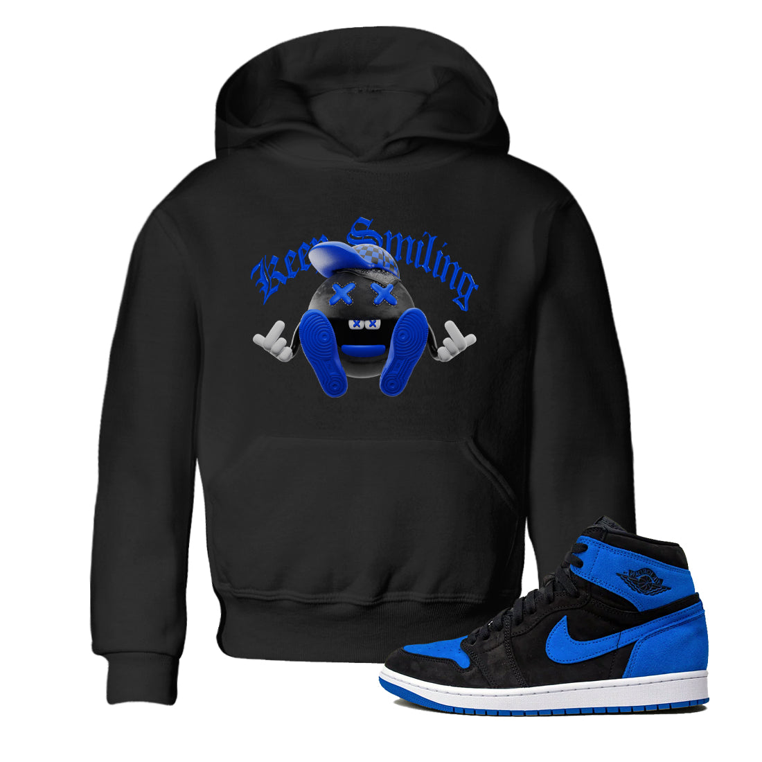 Keep Smiling snkmatch Tee Kids - Air Jordan 1 Royal Reimagined