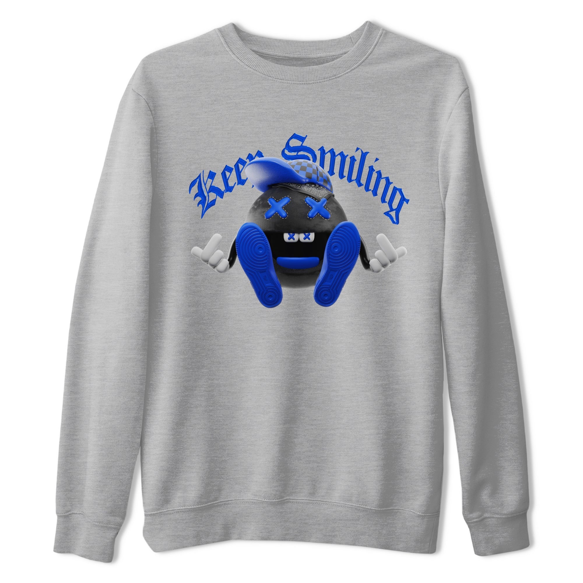 Keep Smiling snkmatch Tee - Air Jordan 1 Royal Reimagined