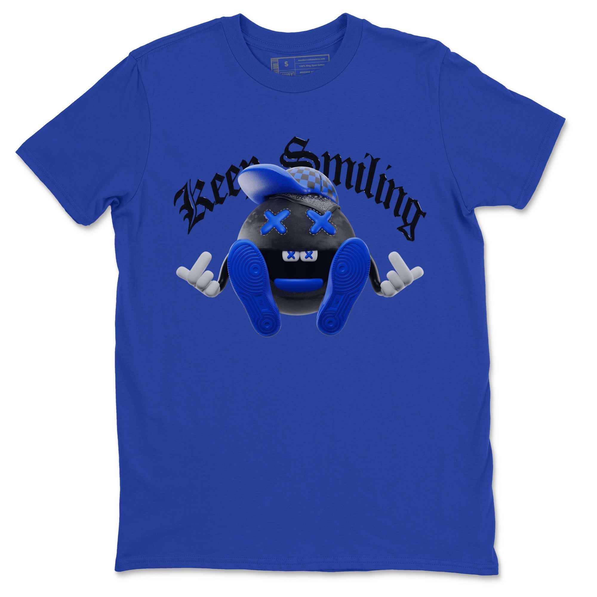 Keep Smiling snkmatch Tee - Air Jordan 1 Royal Reimagined