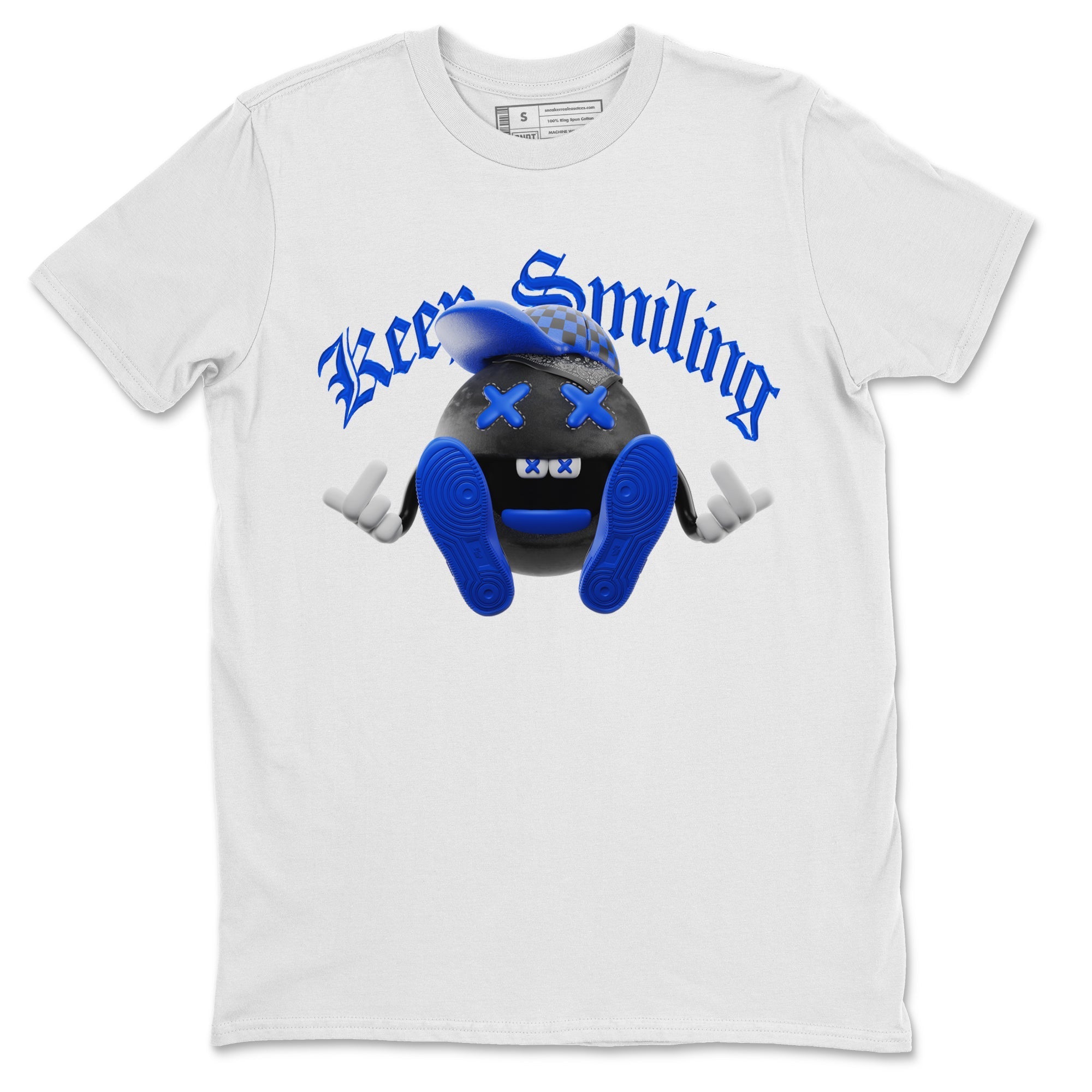 Keep Smiling snkmatch Tee - Air Jordan 1 Royal Reimagined