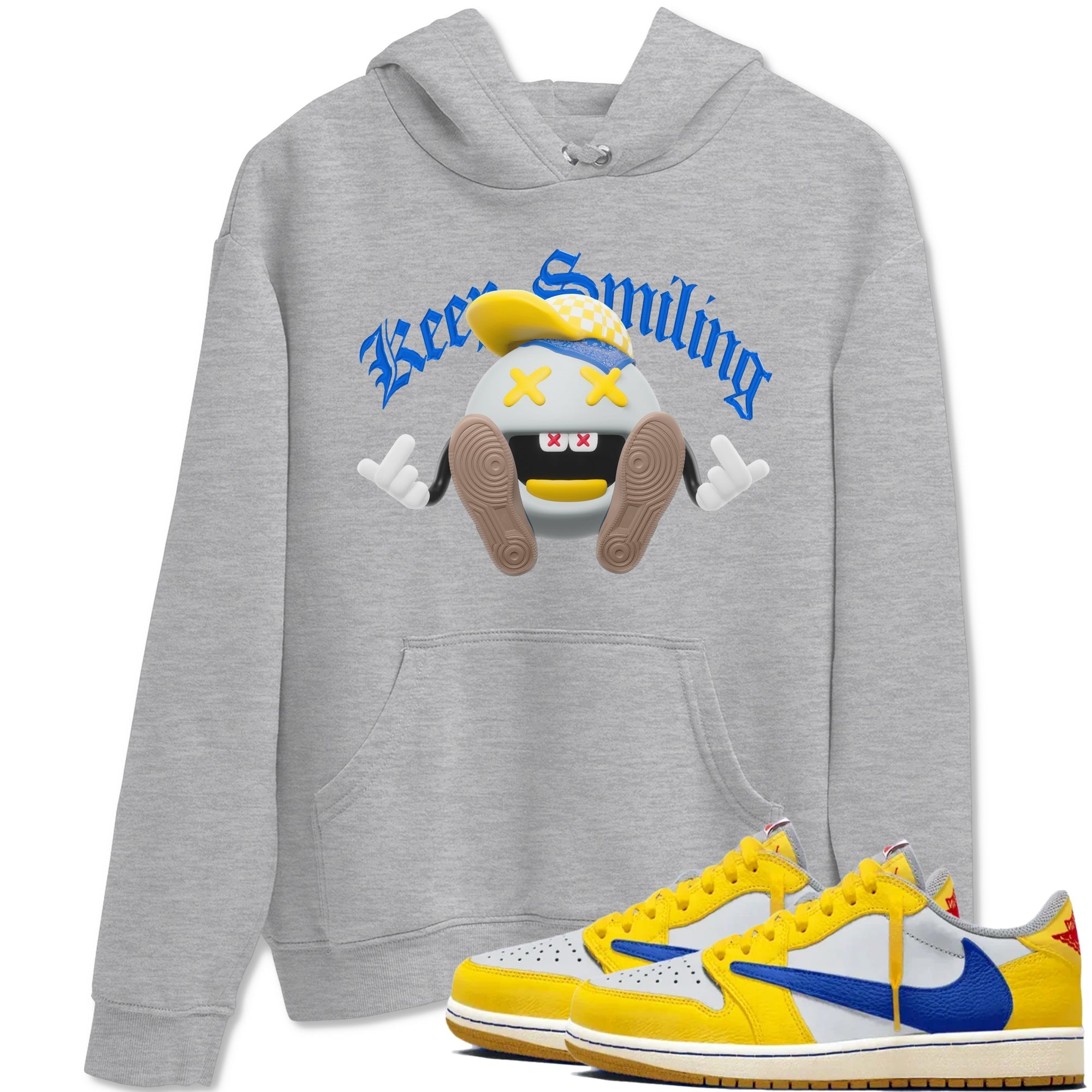 Keep Smiling snkmatch Tees - Air Jordan 1 Travis Scott Canary