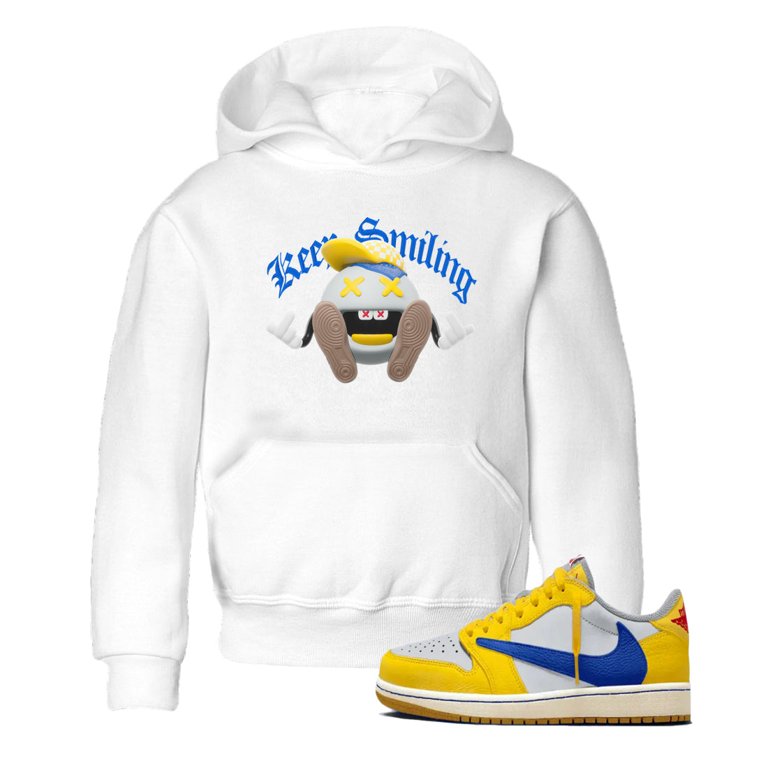 Keep Smiling snkmatch Tees Kids - Air Jordan 1 Travis Scott Canary